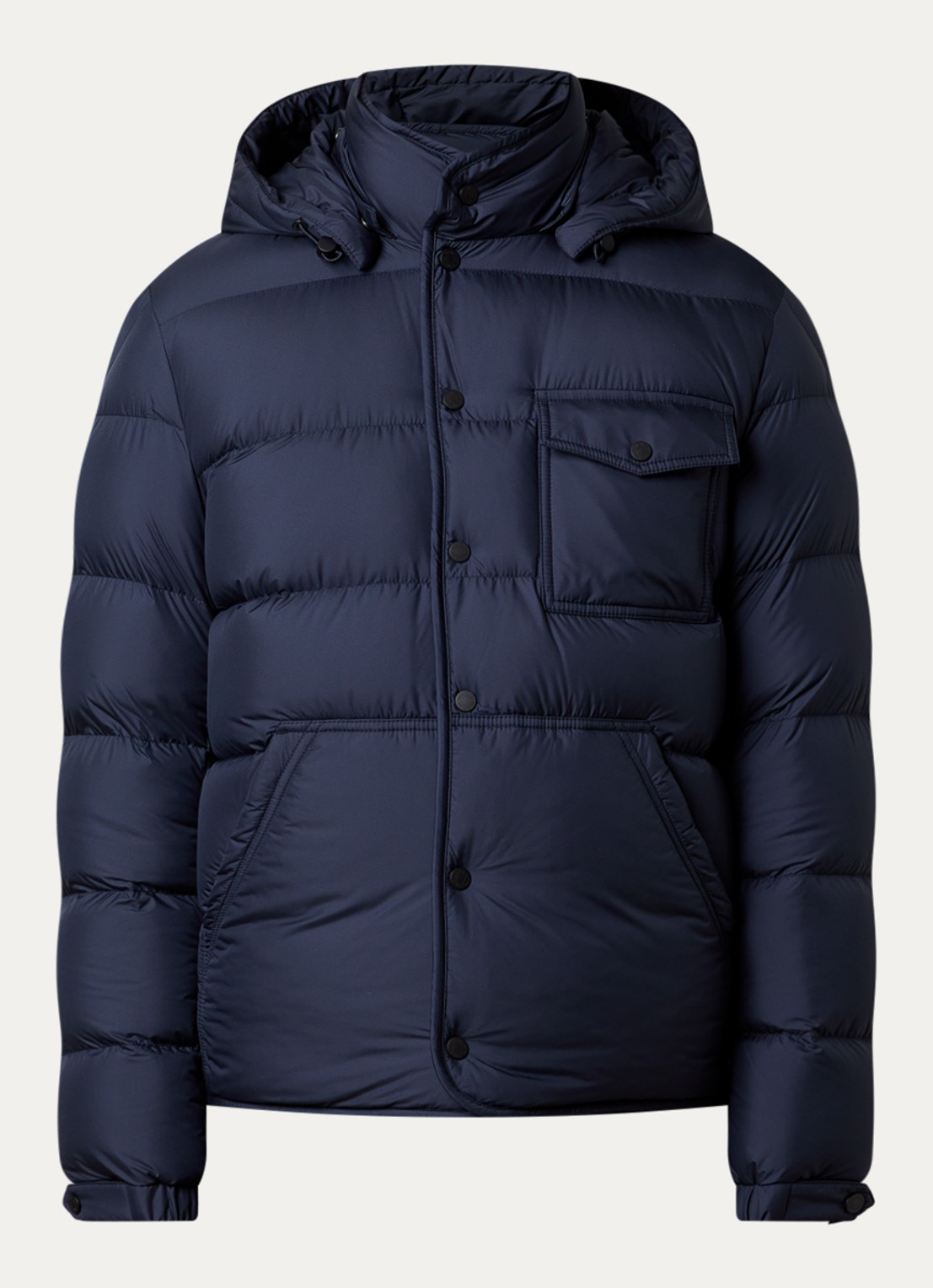 Moncler Edit puffer jack met donsvulling en steekzakken - voorkant 2 donkerblauw