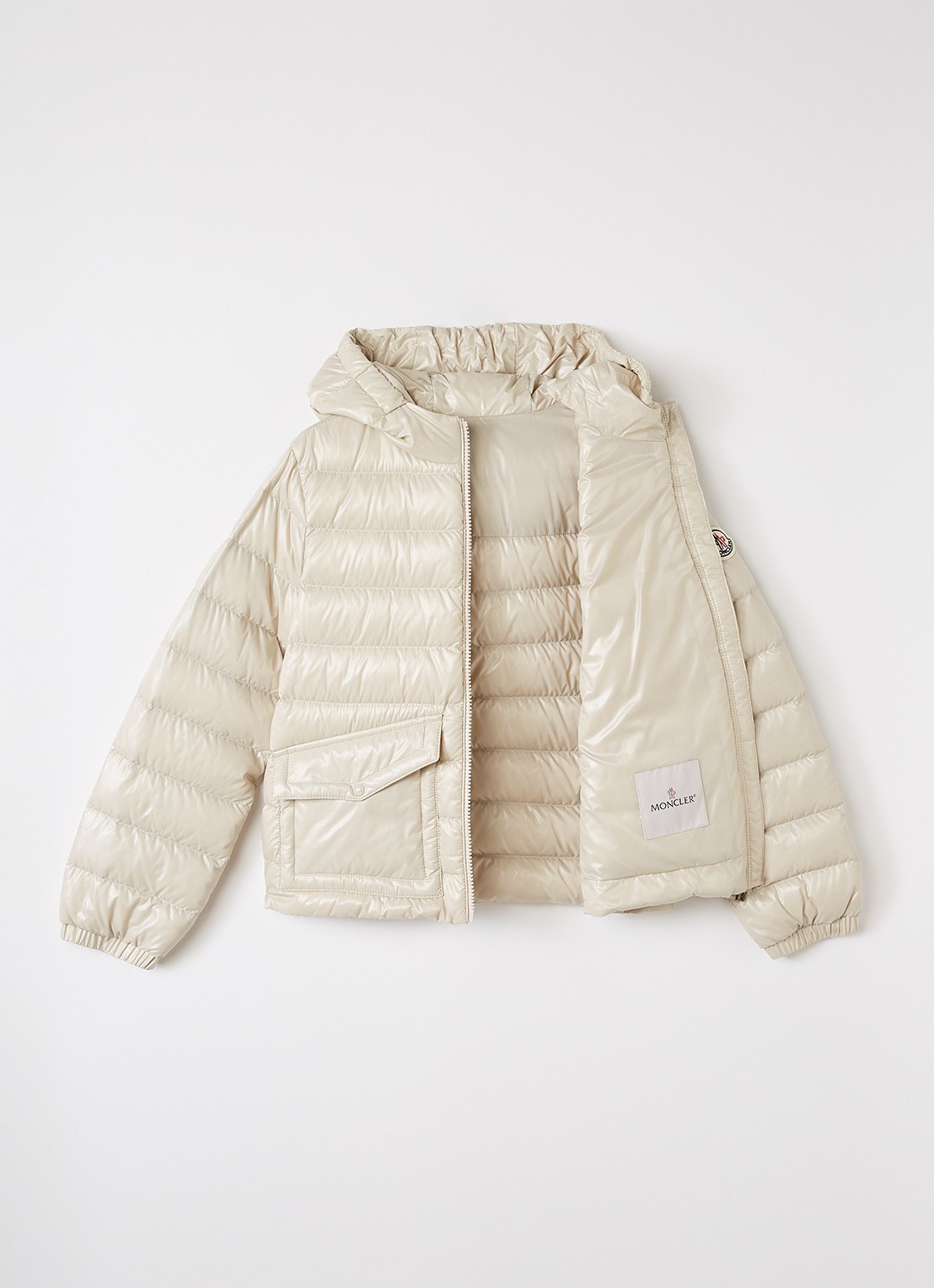 Moncler Ela gewatteerd jack met donsvulling - voorkant 3 creme