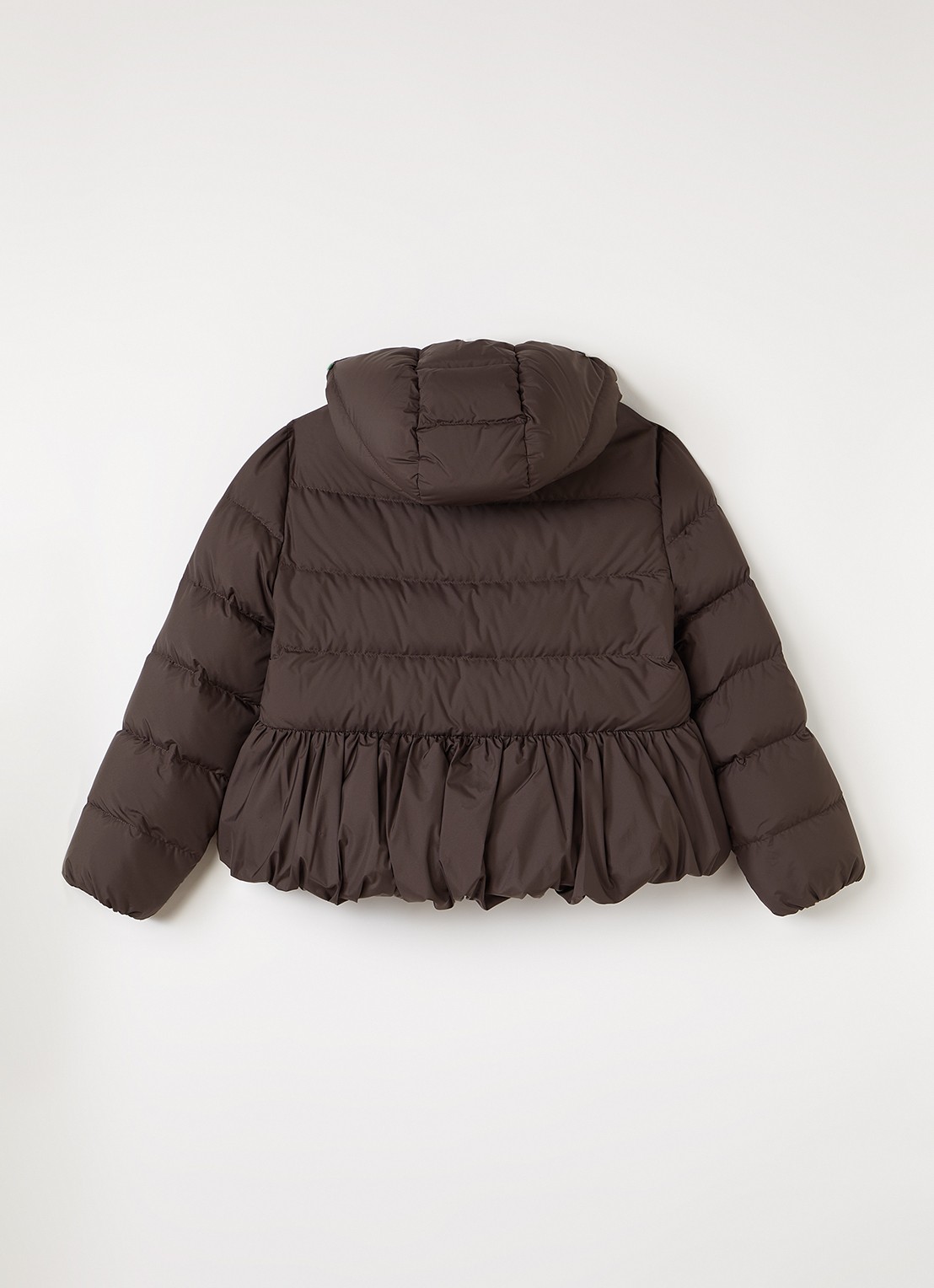 Moncler Elizaveta gewatteerde jas met peplum en donsvulling - achterkant 3 donkerbruin