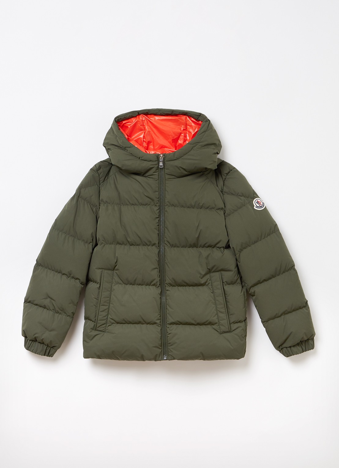 Moncler Eric gewatteerde jas met donsvulling en capuchon - voorkant 2 legergroen