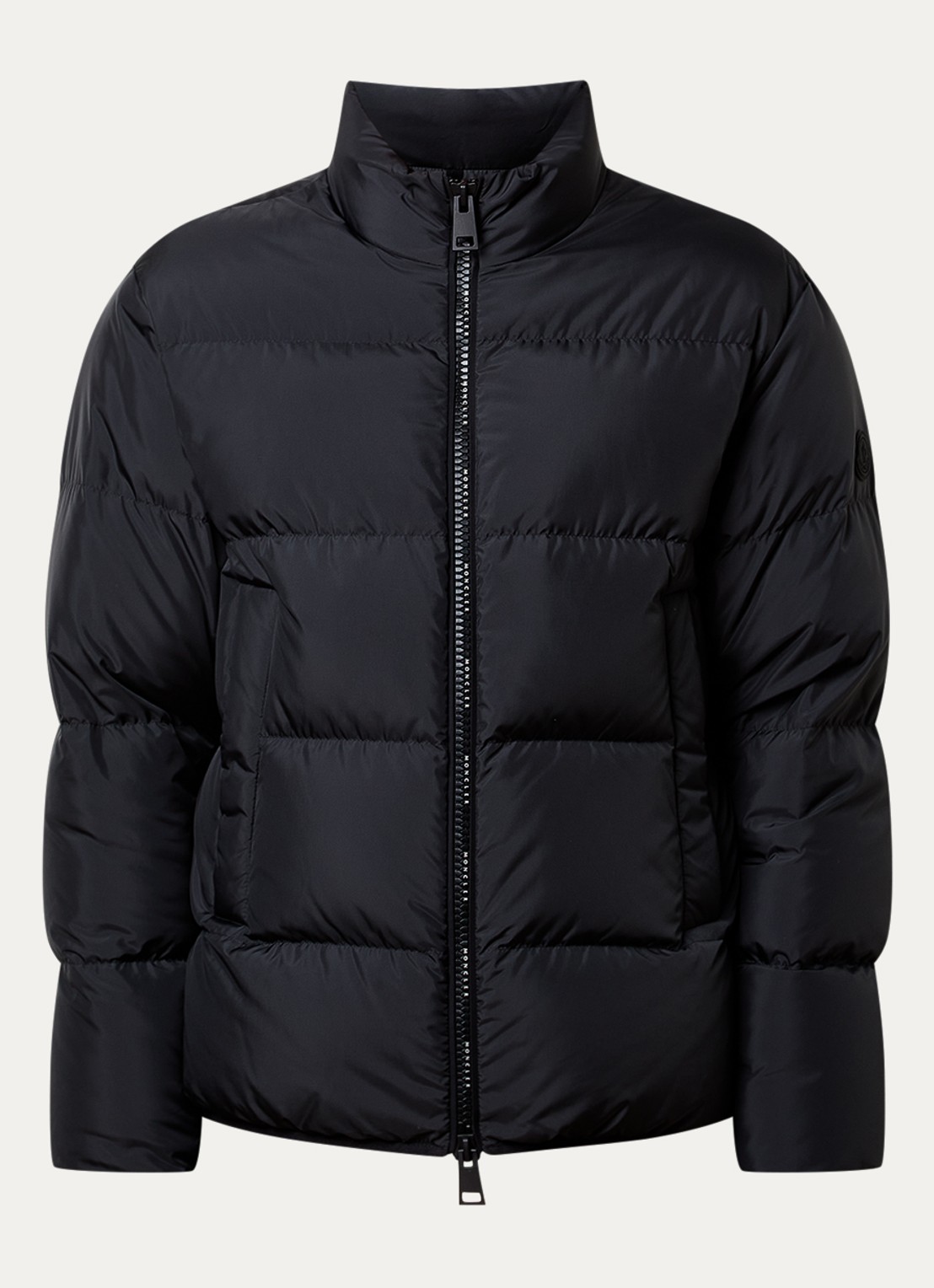 Moncler Erterle puffer jack met donsvulling en steekzakken - voorkant 2 zwart