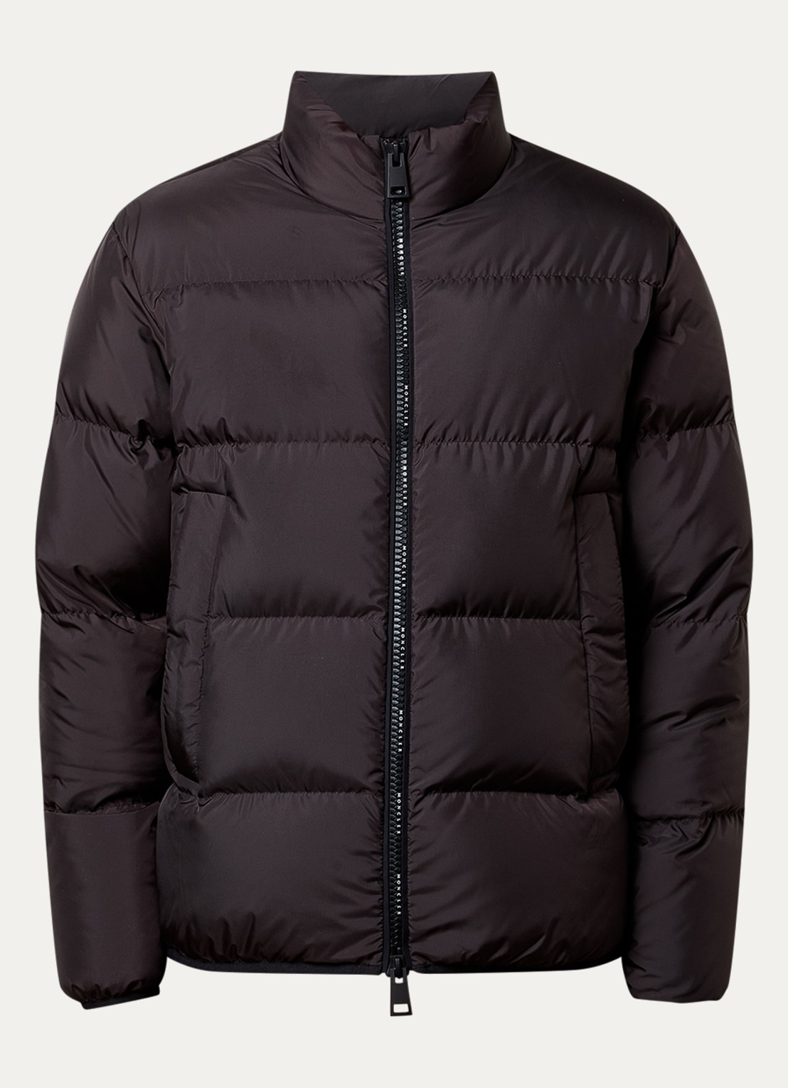 Moncler Erterle puffer jack met donsvulling en steekzakken - voorkant 2 donkerbruin