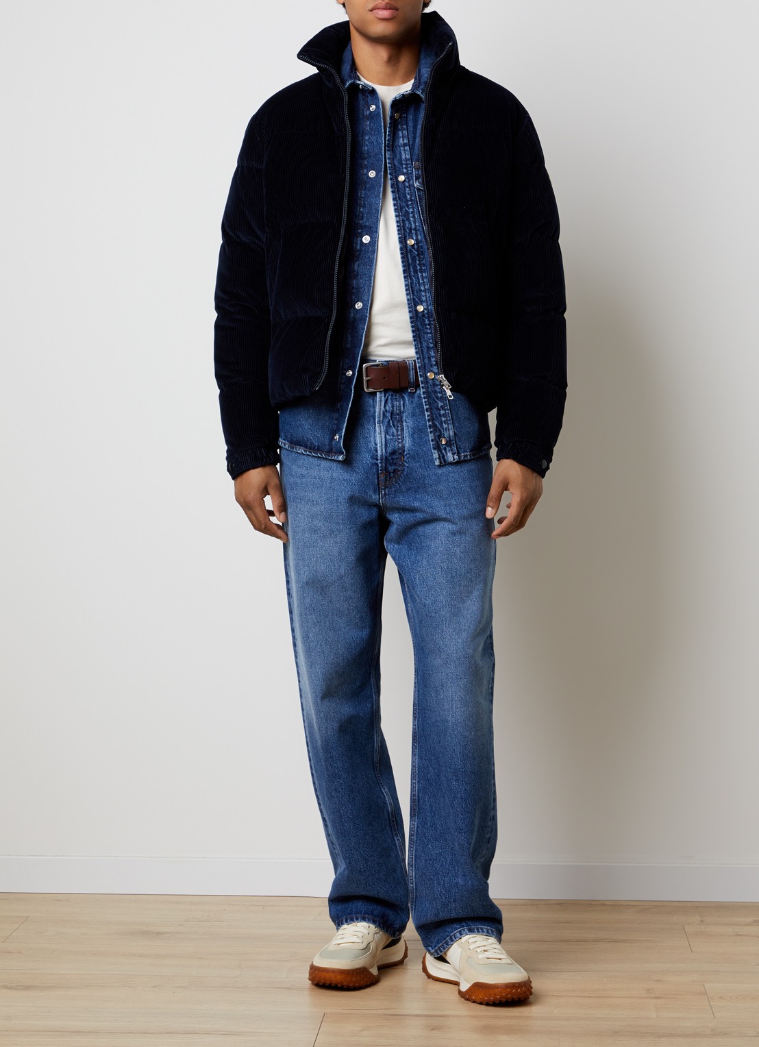 Moncler Esparron puffer jack met steekzakken - voorkant 2 donkerblauw