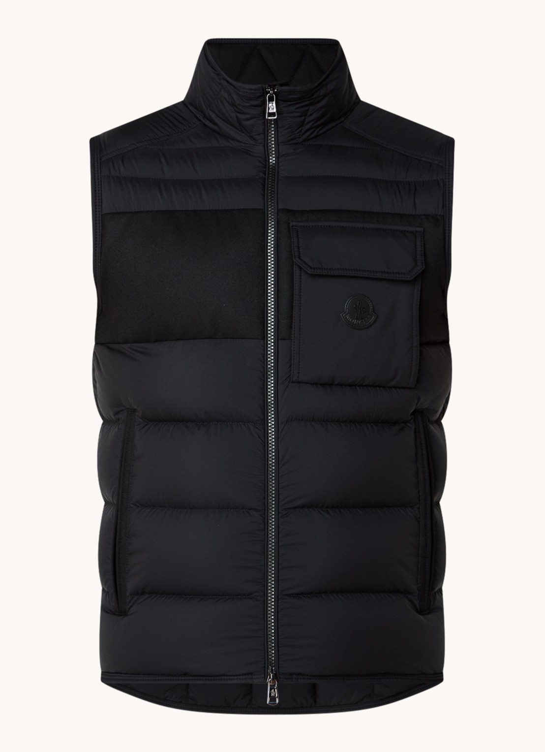 Moncler Estagnous gewatteerde bodywarmer met ritszakken - voorkant 5 zwart
