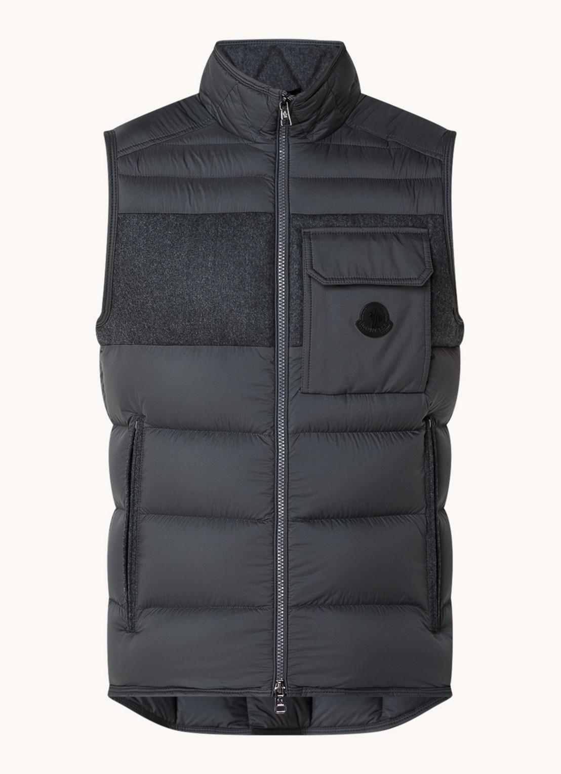 Moncler Estagnous gewatteerde bodywarmer met ritszakken - voorkant 5 donkergrijs