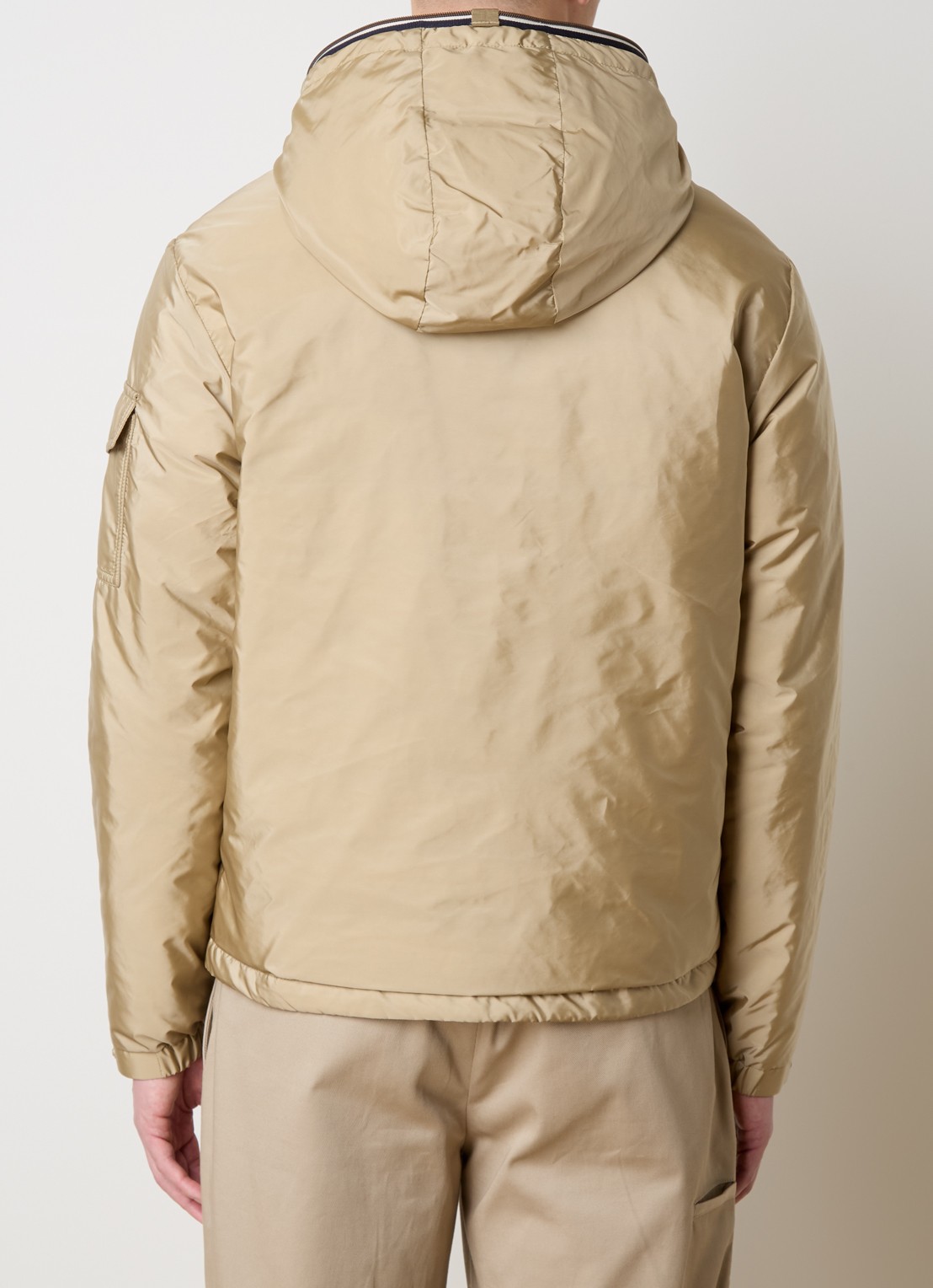 Moncler Evettes gewatteerd jack met donsvulling en logo - achterkant 3 zand