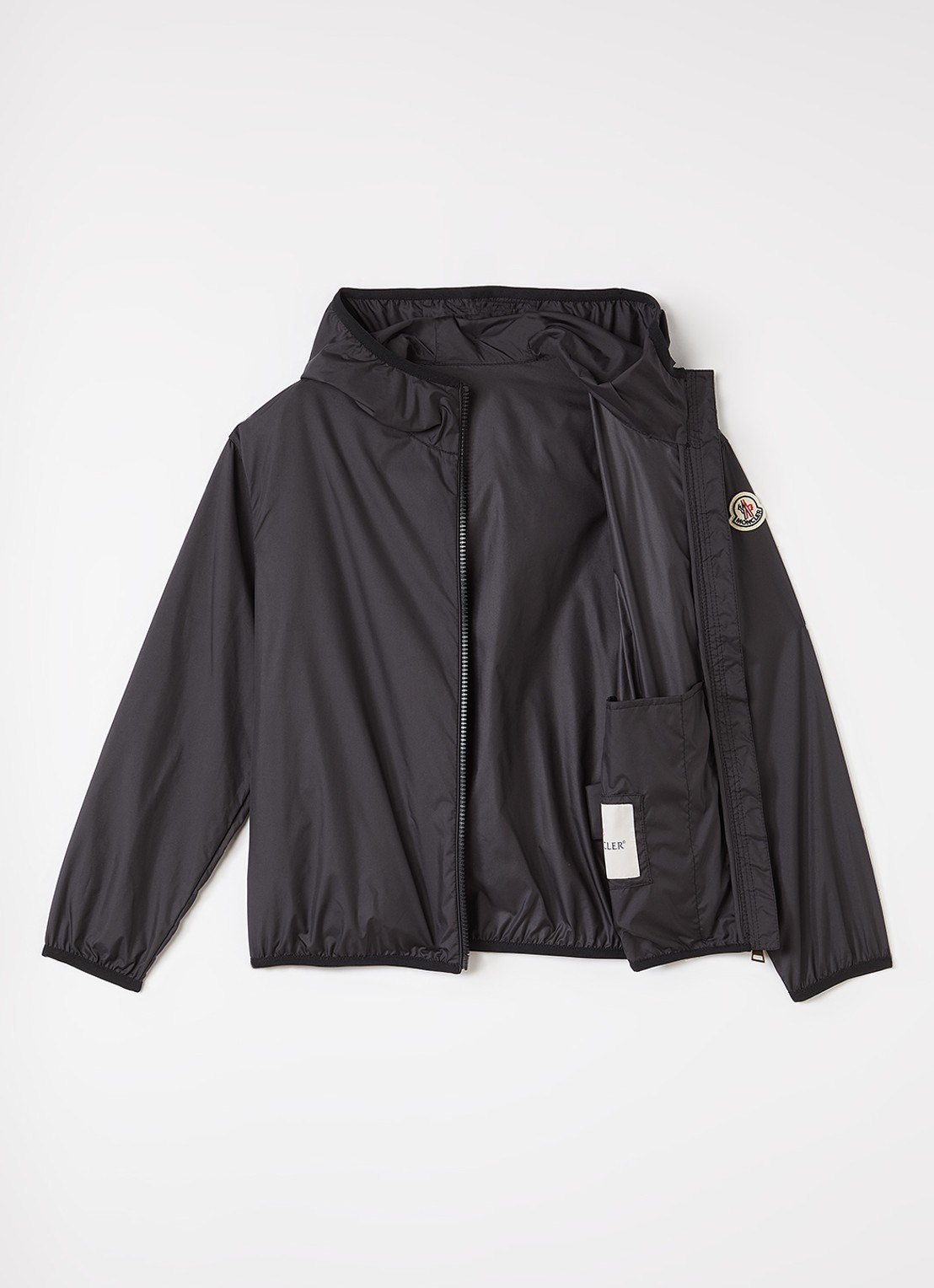 Moncler Fegeo windjack met ritszakken en capuchon - voorkant 2 zwart