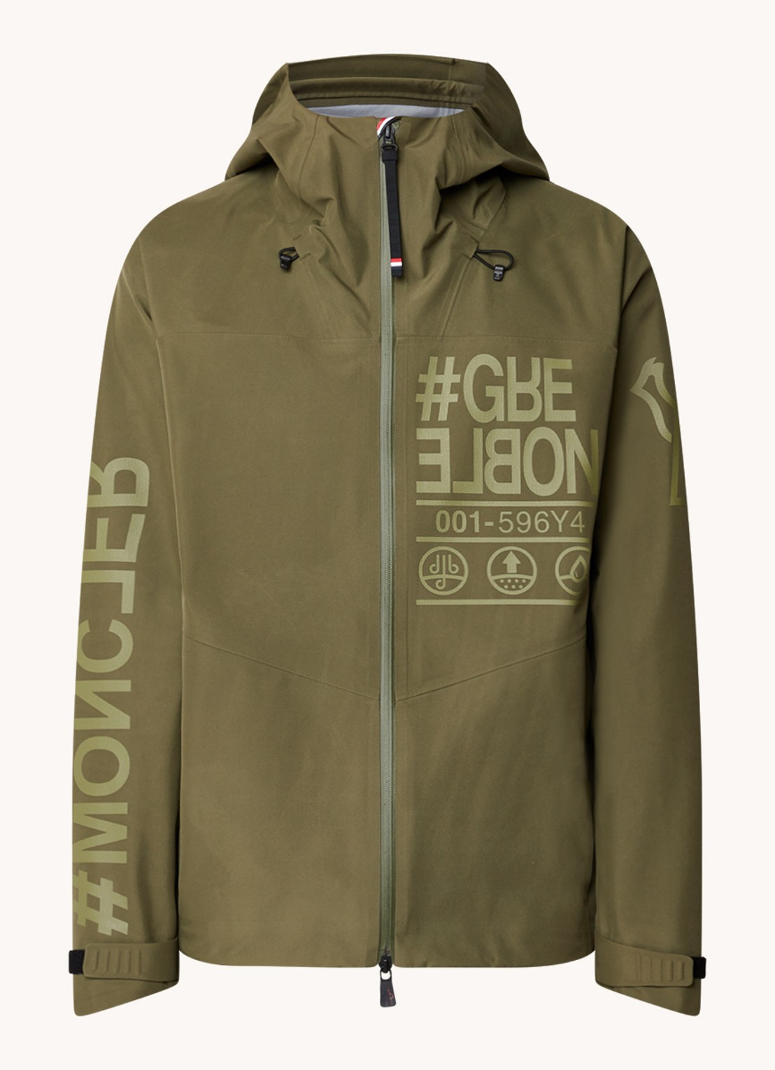 Moncler Fel Gore-Tex  lightweight windjack met ritszakken - voorkant 5 donkergroen