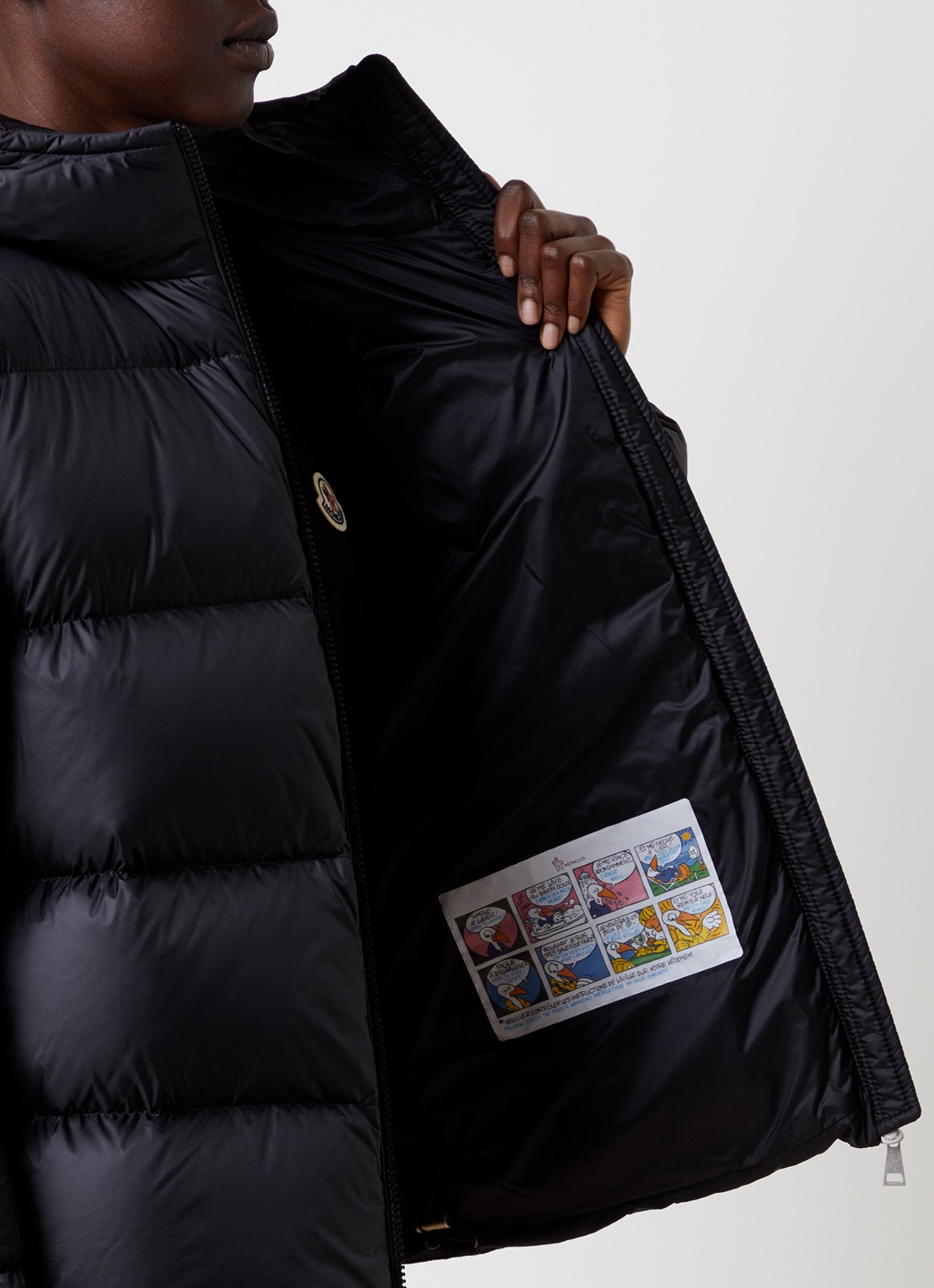 Moncler Feligule puffer jack met donsvulling en ritszakken - detail 3 zwart