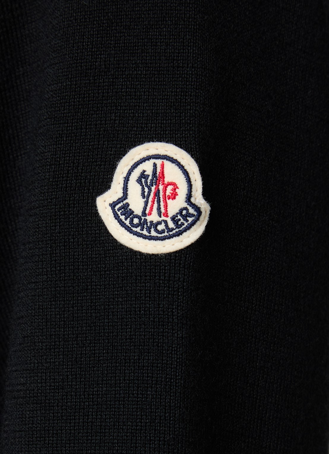 Moncler Fijngebreid vest van scheerwol met gewatteerd voorpand en donsvulling - detail 2 zwart