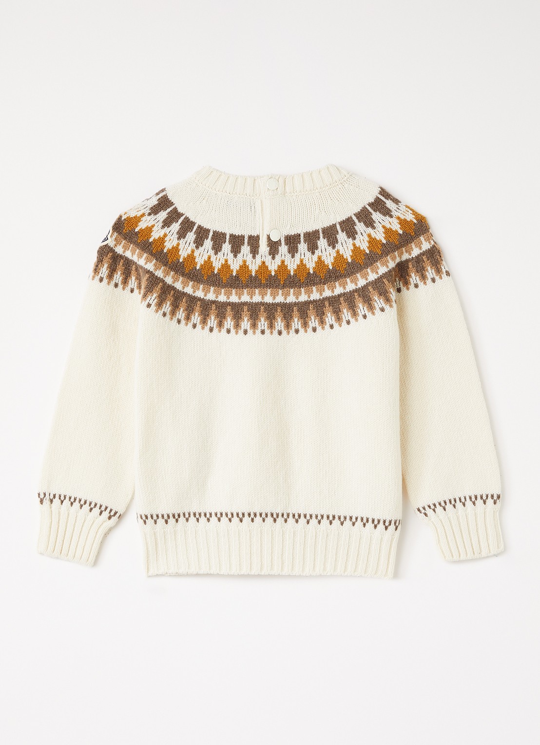 Moncler Fijngebreide sweater in kasjmierblend met print - voorkant 3 creme