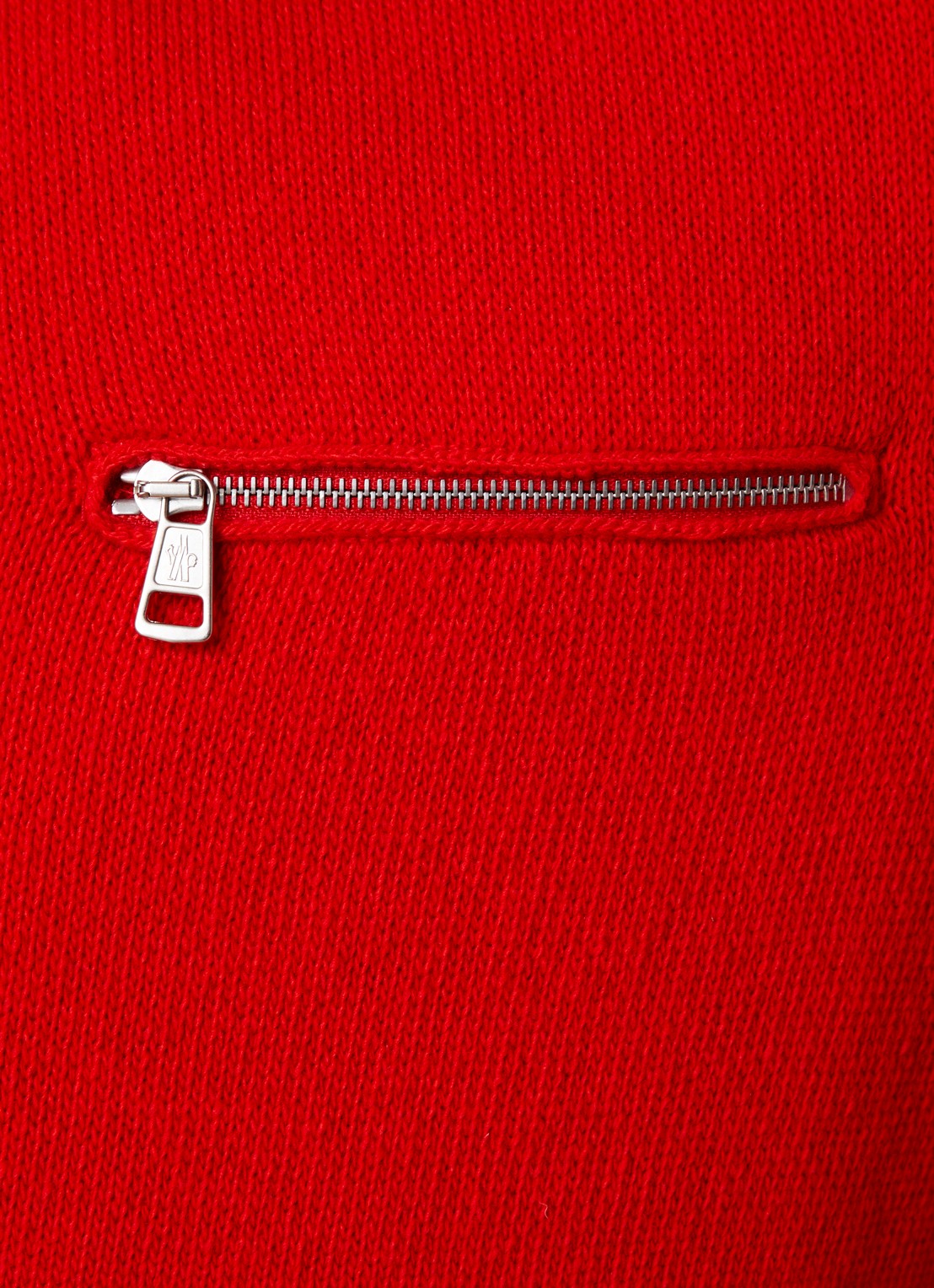 Moncler Fijngebreide trui in kasjmierblend met halve rits - detail 3 rood