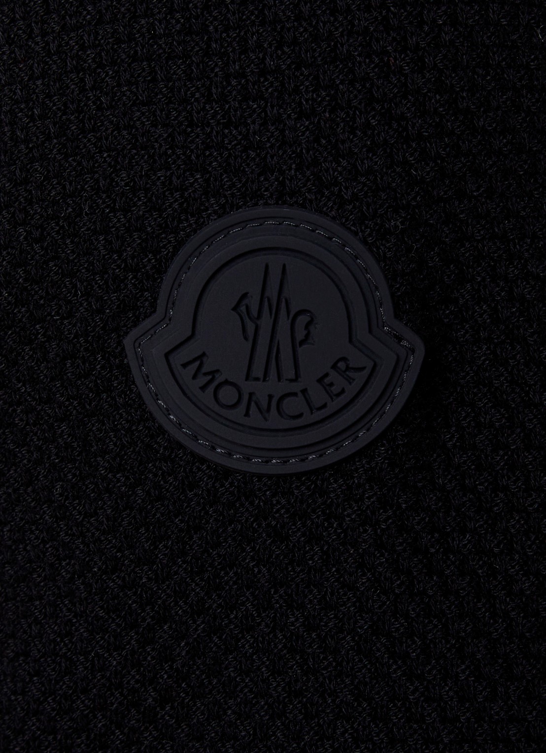 Moncler Fijngebreide trui met logo en structuur - detail 5 zwart