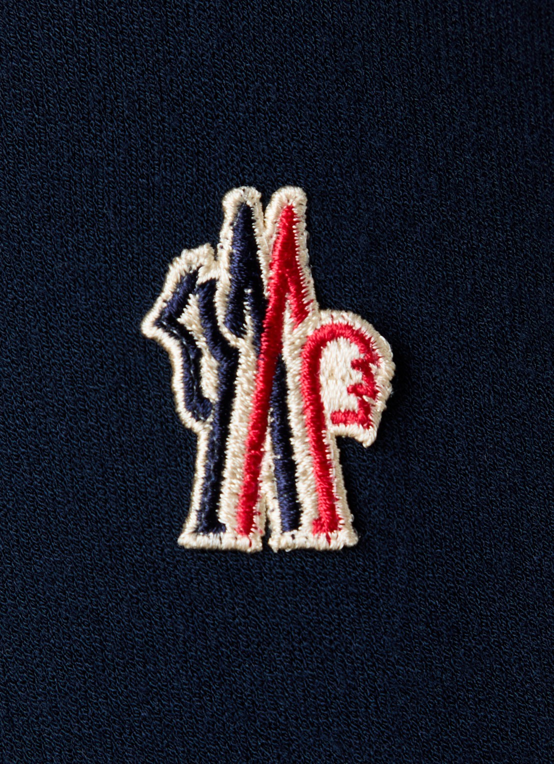Moncler Fijngebreide trui met logo - detail 2 donkerblauw