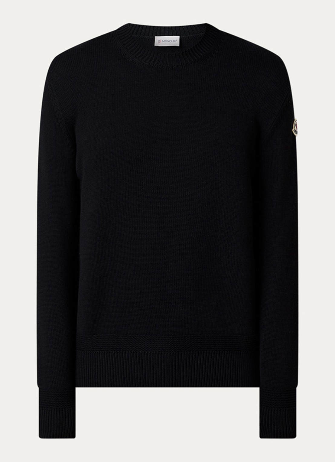 Moncler Fijngebreide trui met logo - voorkant 4 zwart