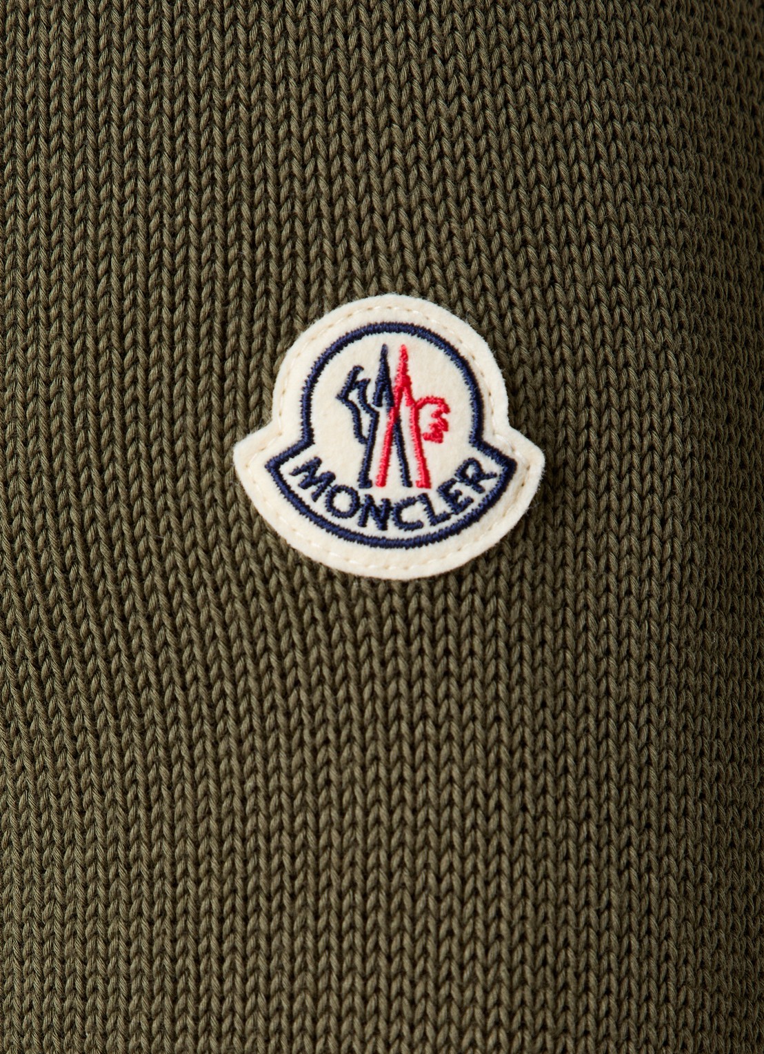 Moncler Fijngebreide trui met logo - detail 2 olijfgroen
