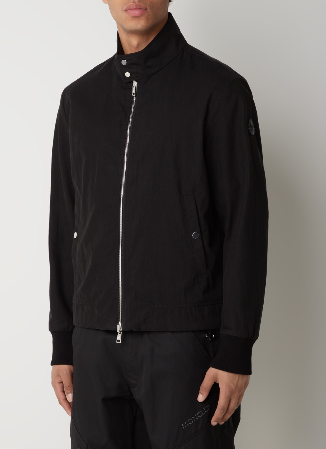 Moncler Flamenne reversible windjack met logoprint - detail zwart