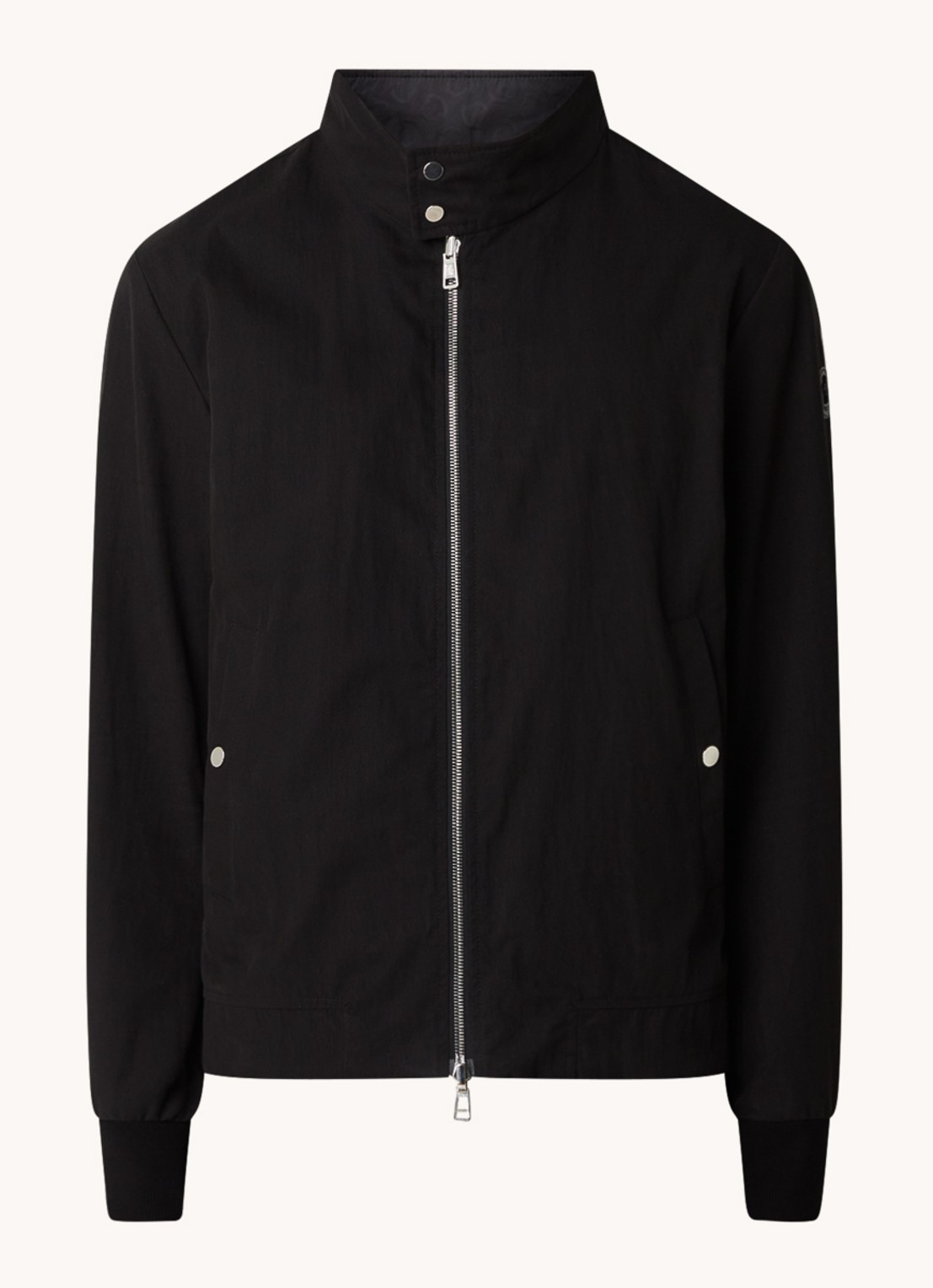 Moncler Flamenne reversible windjack met logoprint - voorkant 4 zwart