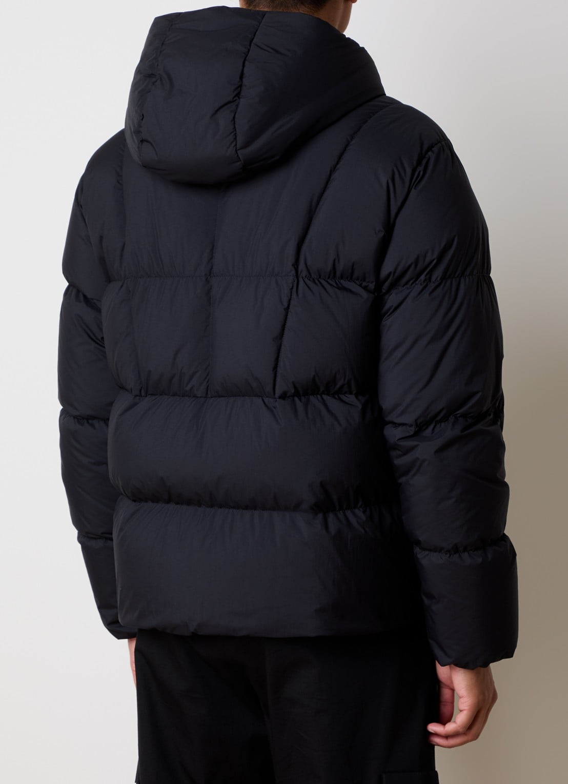 Moncler Fusain gewatteerd jack met donsvulling - achterkant 3 zwart