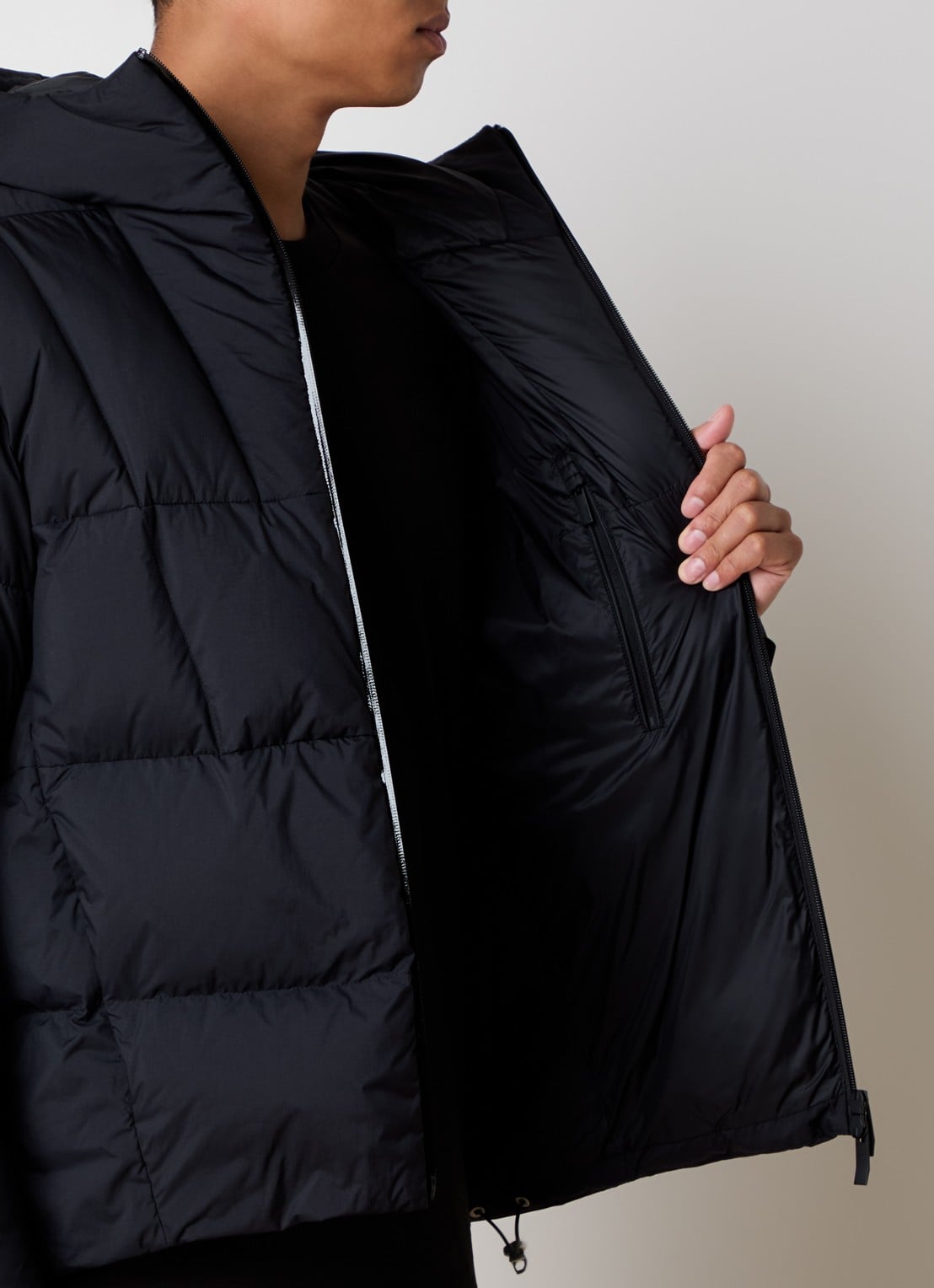 Moncler Fusain gewatteerd jack met donsvulling - detail 5 zwart