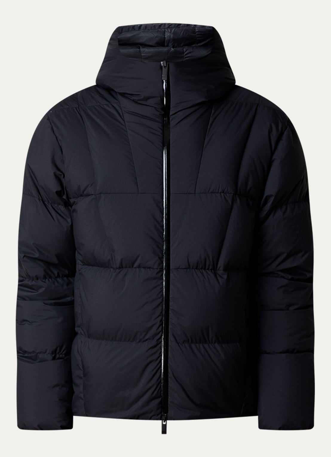 Moncler Fusain gewatteerd jack met donsvulling - voorkant zwart