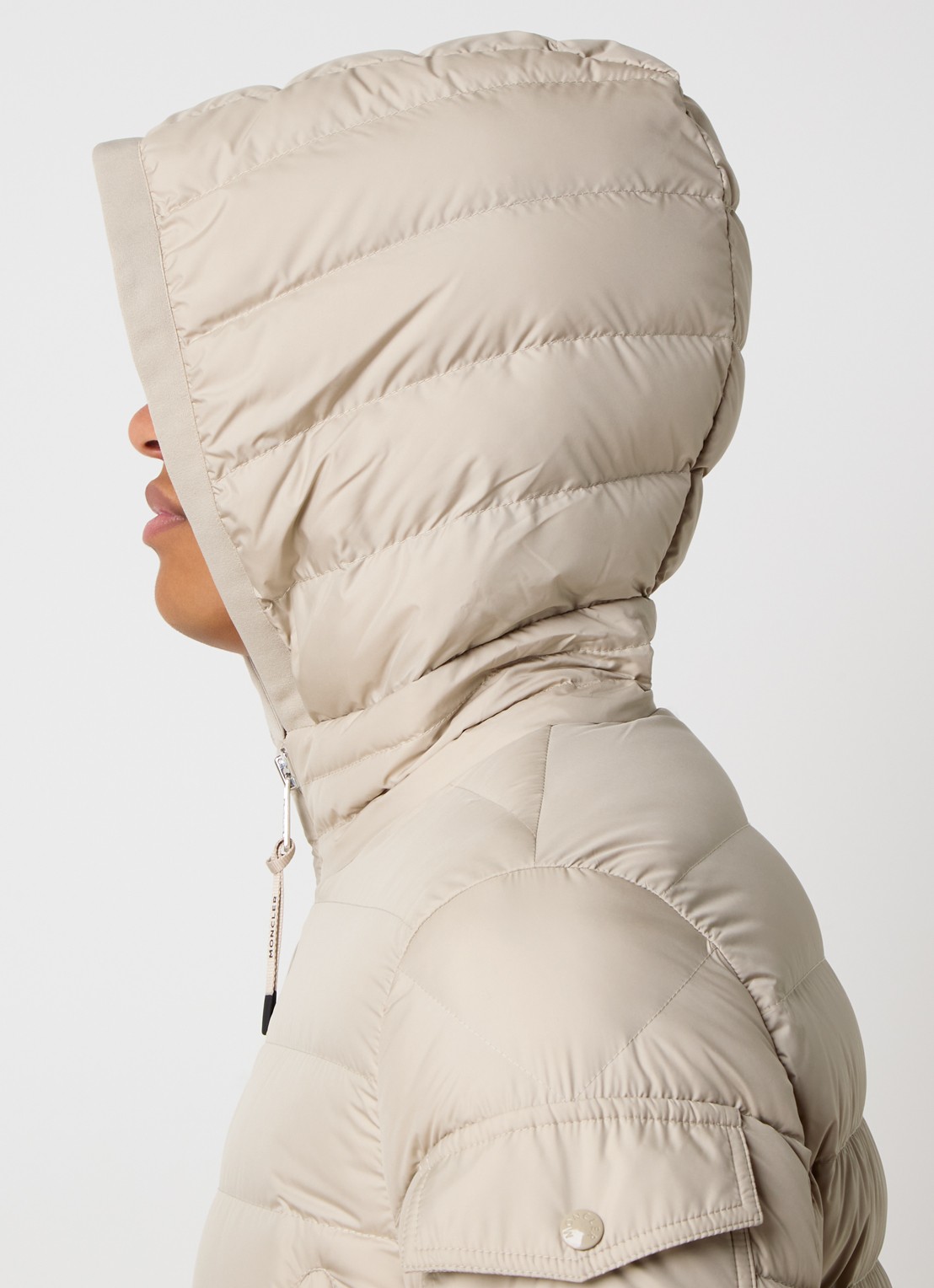 Moncler Galion gewatteerd jack met donsvulling en capuchon - detail 2 beige