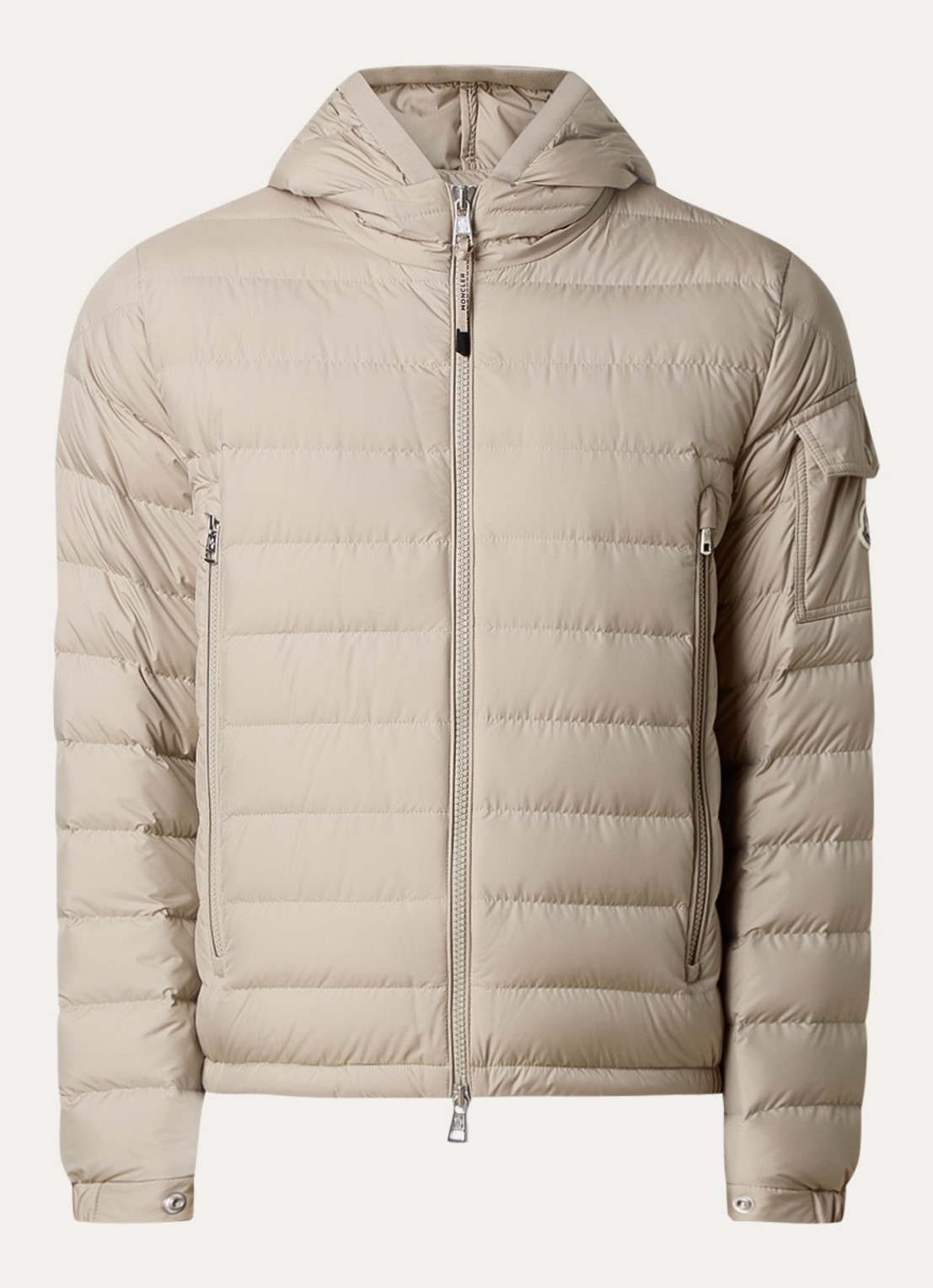 Moncler Galion gewatteerd jack met donsvulling en capuchon - voorkant 4 beige