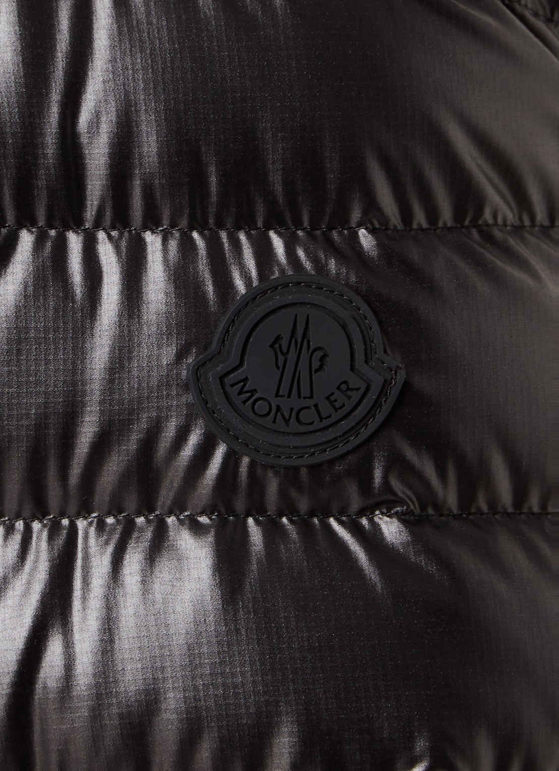 Moncler Gewatteerd jack met donsvulling en logoprint - detail 2 zwart