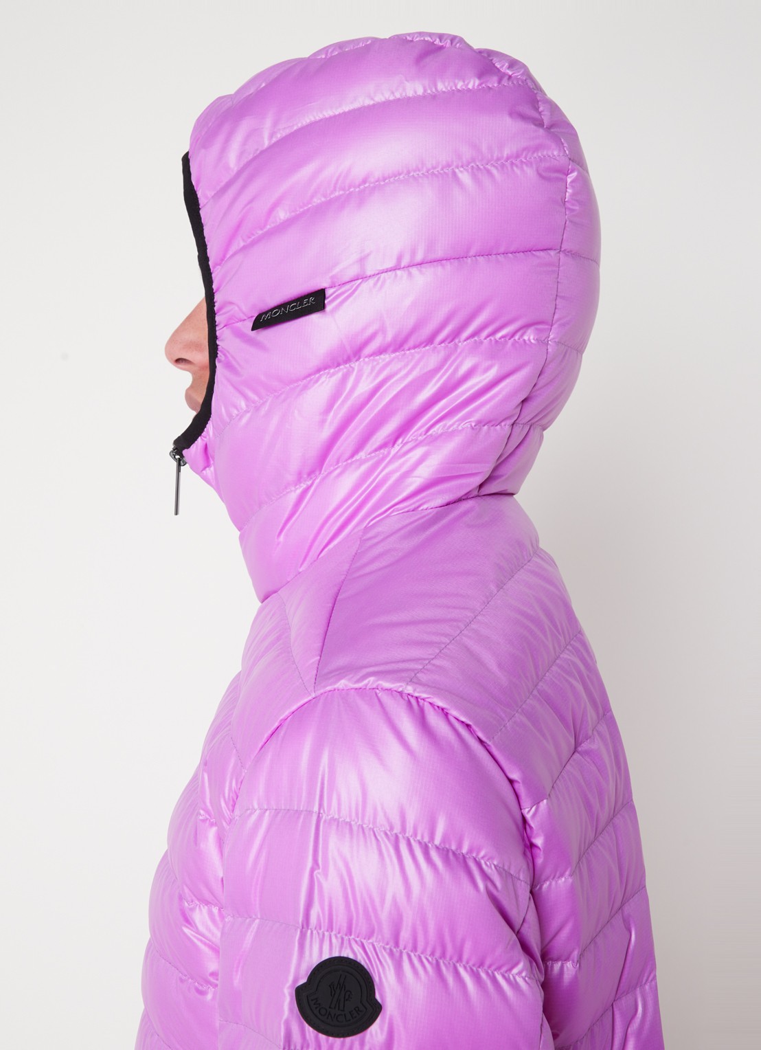 Moncler Gewatteerd jack met donsvulling en logoprint - detail 5 lila