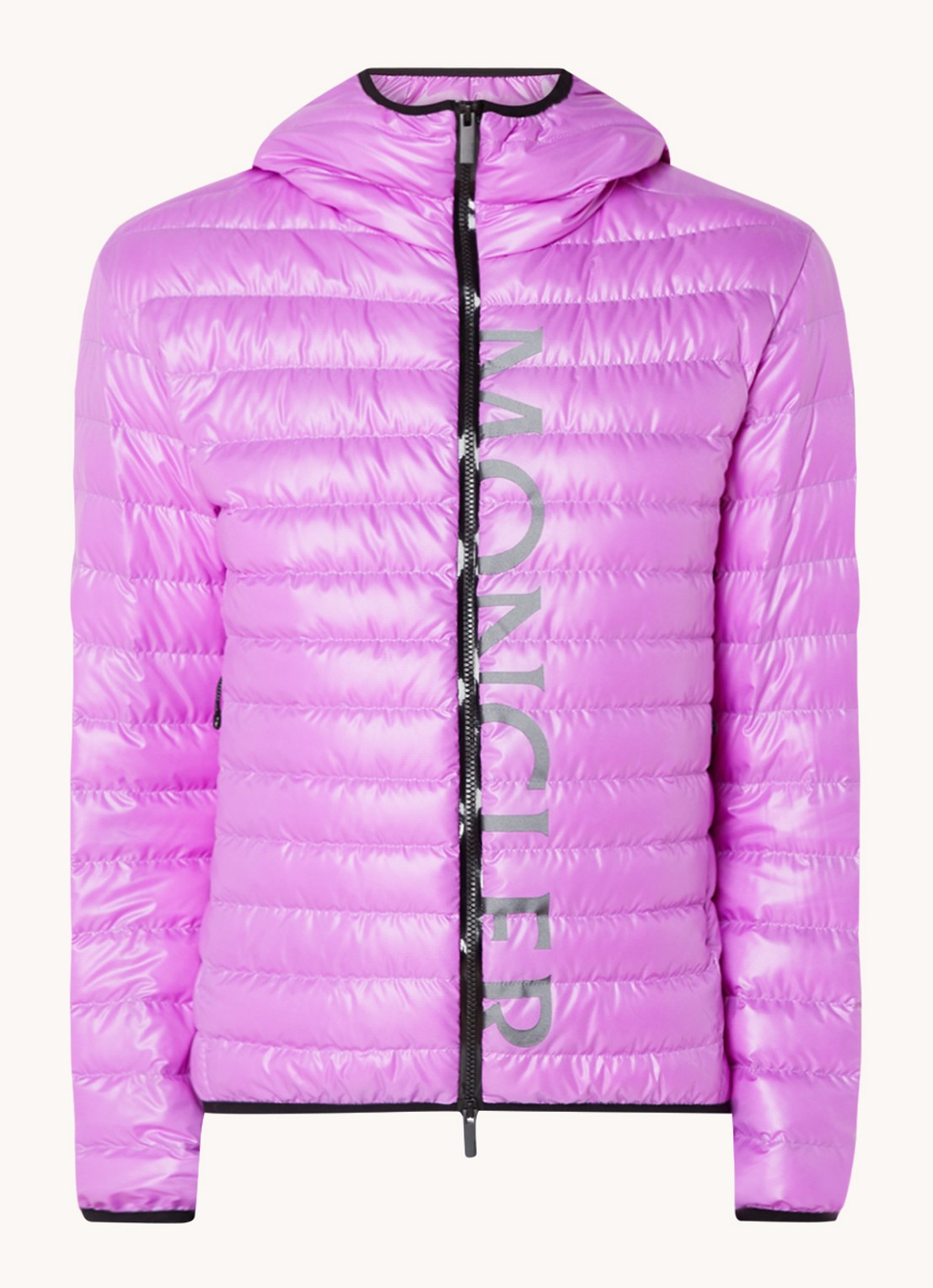 Moncler Gewatteerd jack met donsvulling en logoprint - voorkant 2 lila