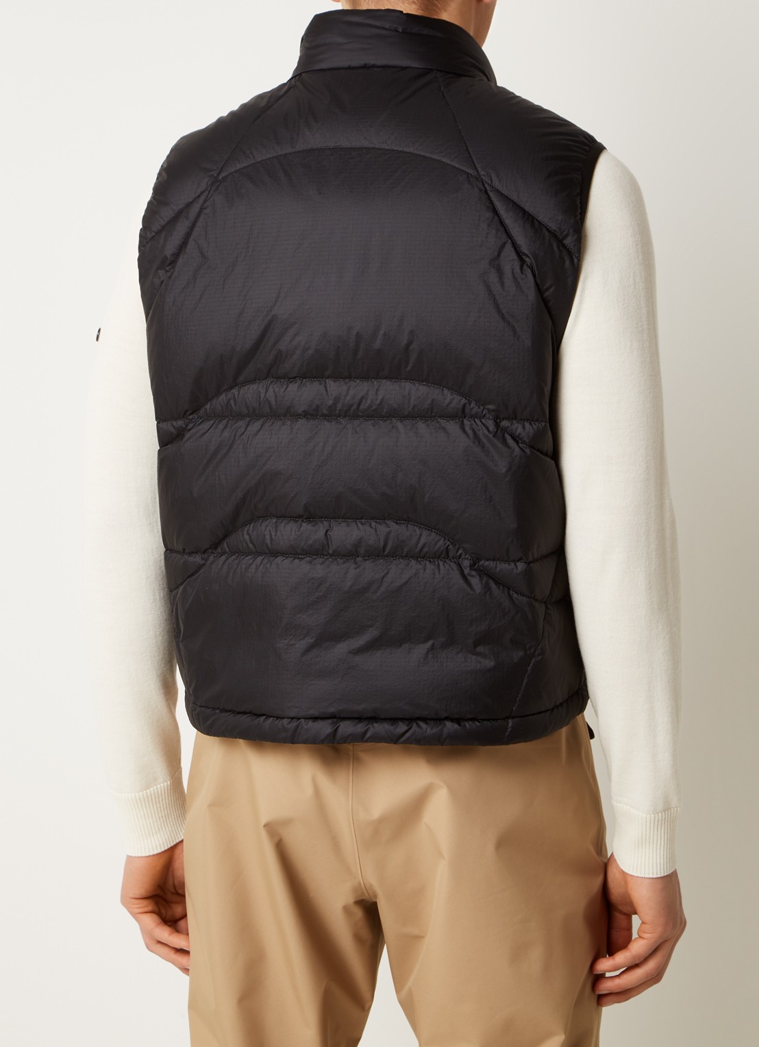 Moncler Gewatteerde bodywarmer met donsvulling - achterkant zwart