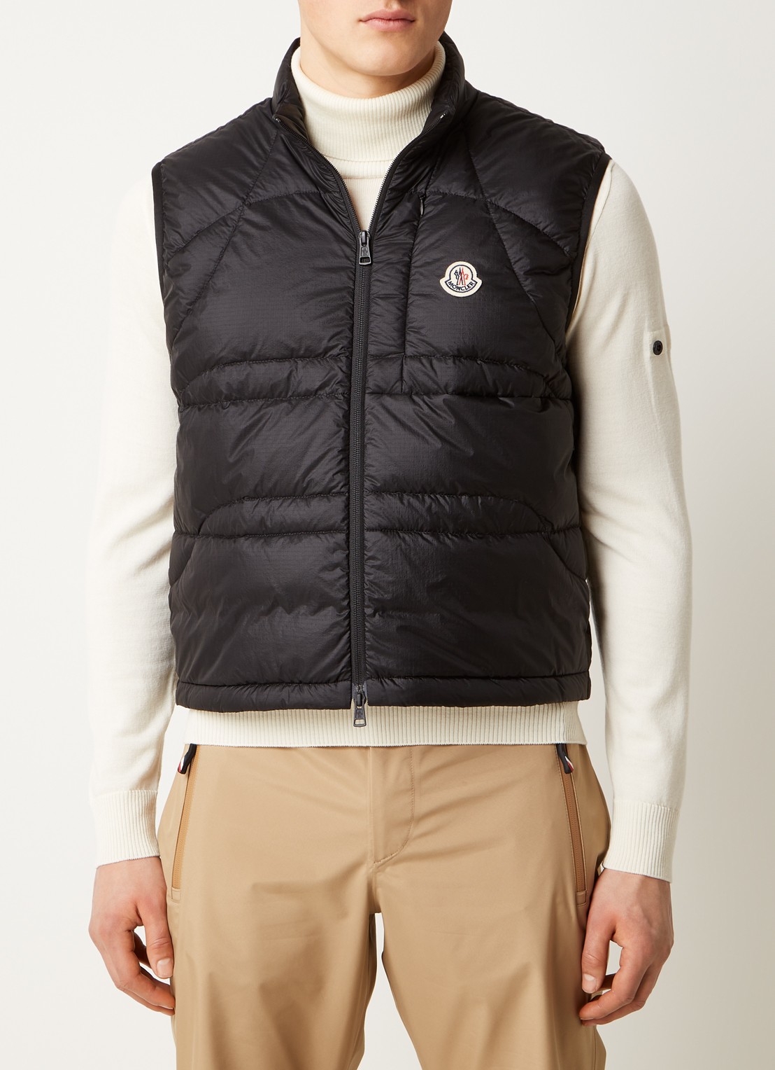 Moncler Gewatteerde bodywarmer met donsvulling - detail 4 zwart