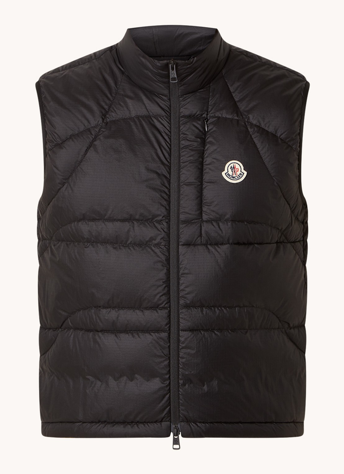 Moncler Gewatteerde bodywarmer met donsvulling - voorkant 2 zwart