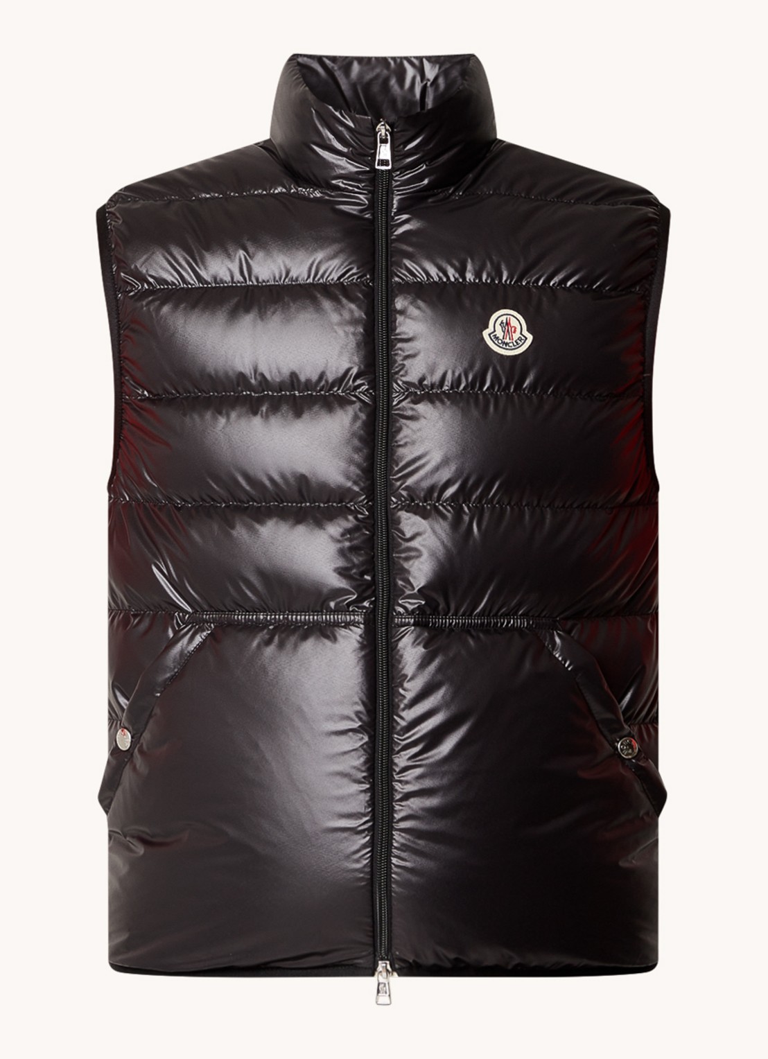 Moncler Gewatteerde bodywarmer met donsvulling - voorkant 5 zwart