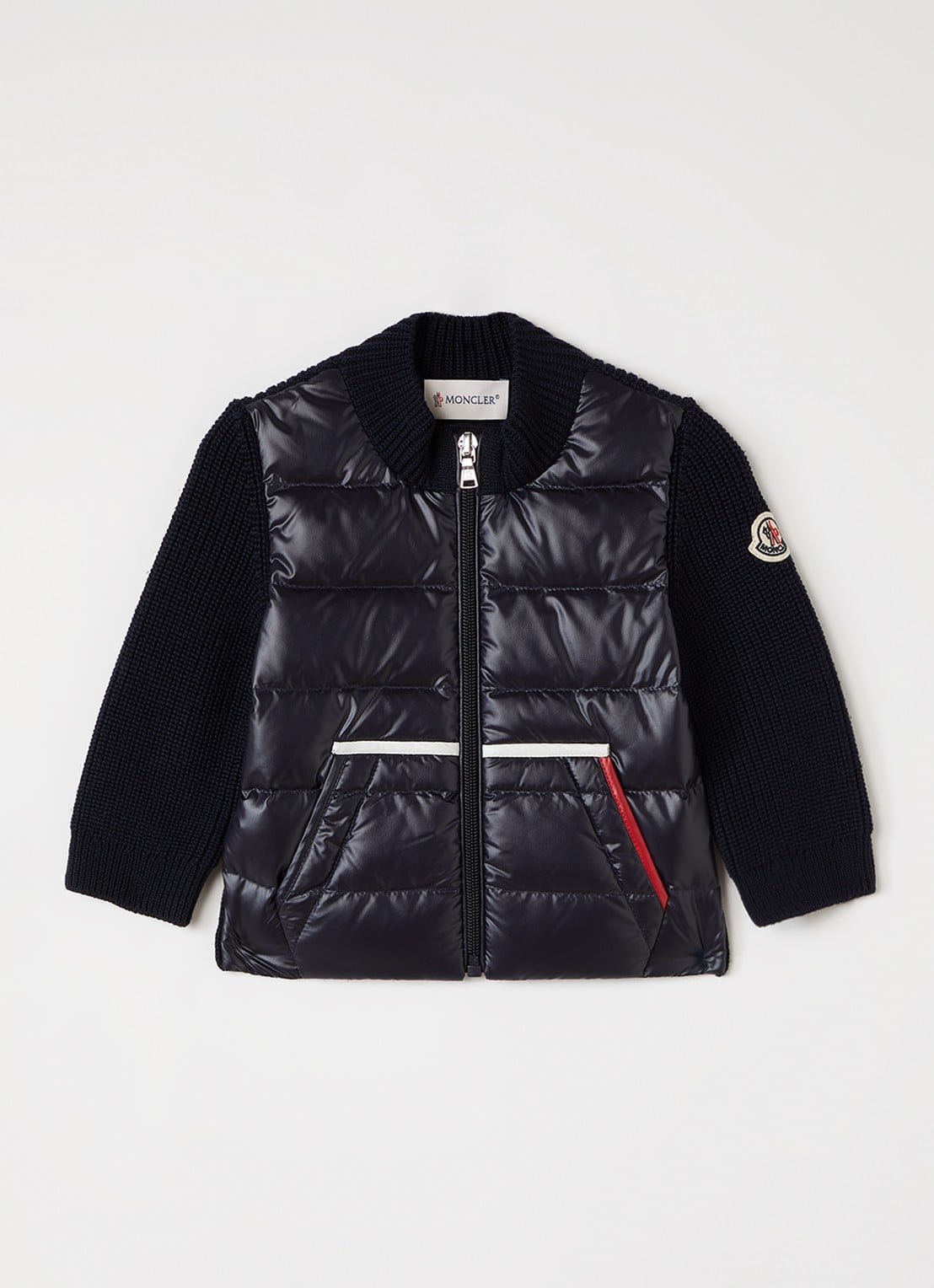 Moncler Gewatteerde bomberjack met donsvulling - voorkant 2 donkerblauw