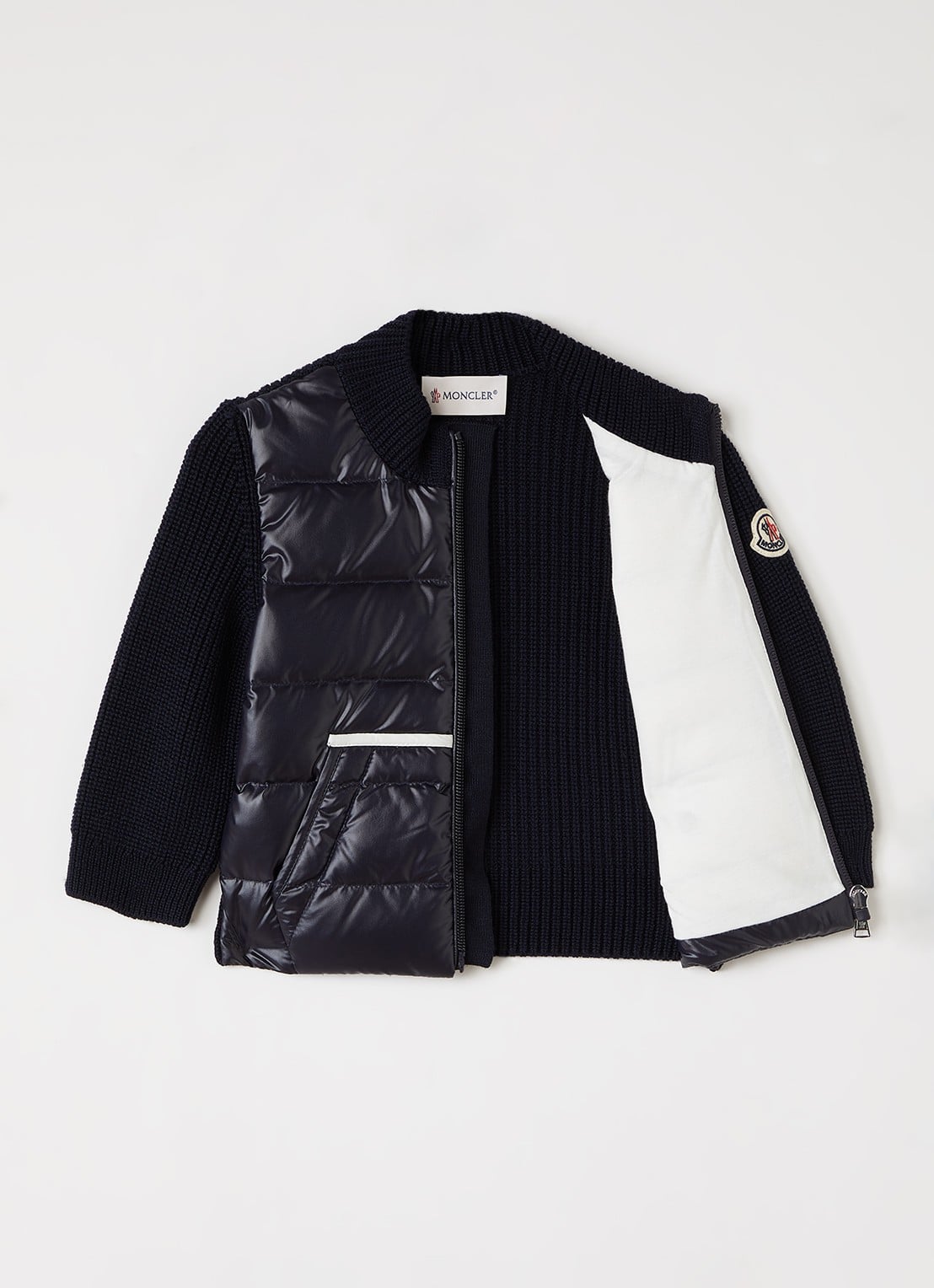 Moncler Gewatteerde bomberjack met donsvulling - voorkant 3 donkerblauw