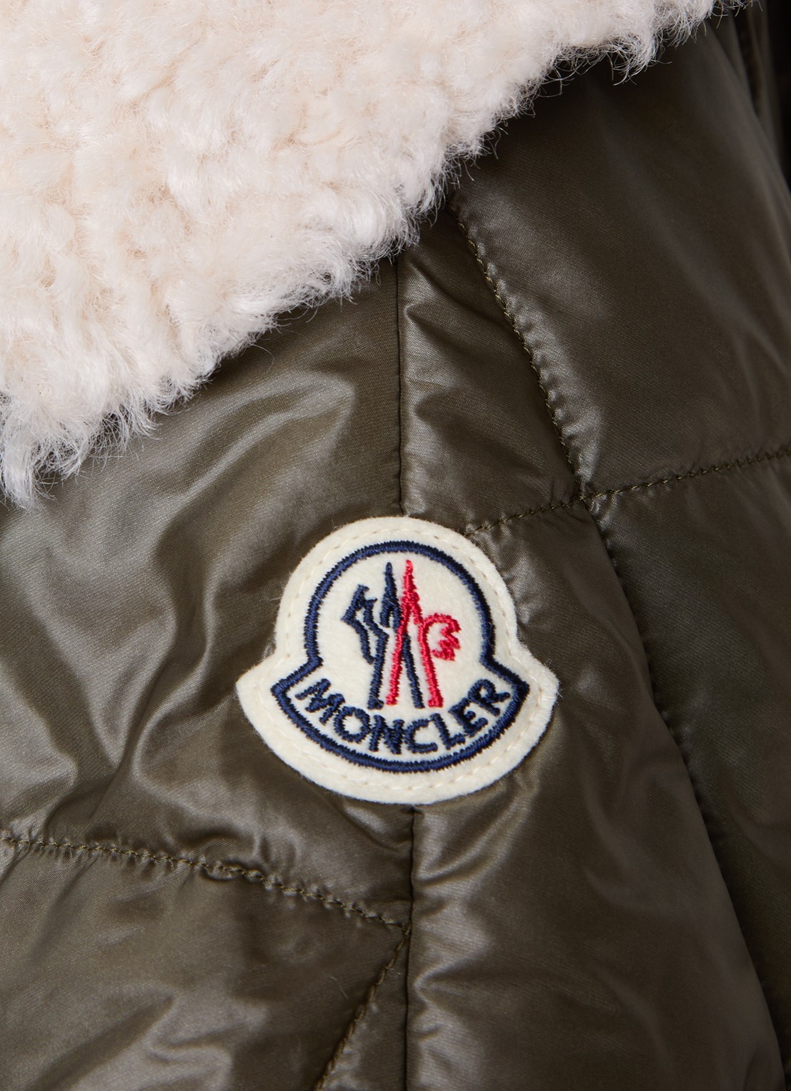 Moncler Gewatteerde cape met donsvulling en steekzakken - detail 6 olijfgroen