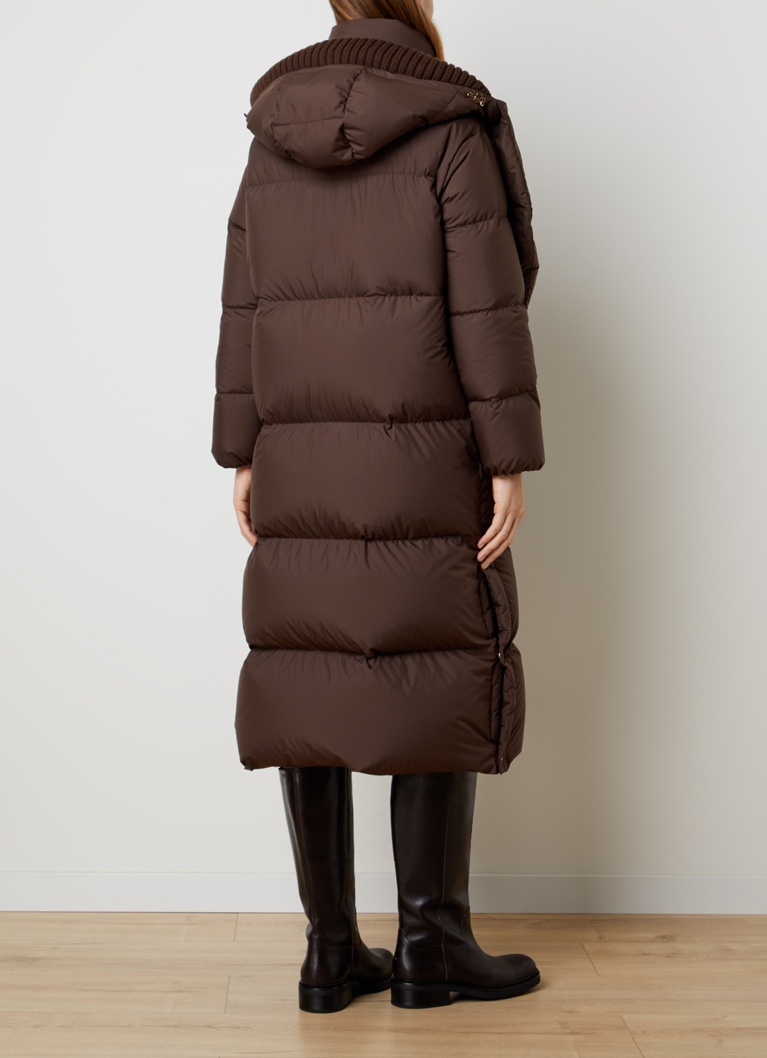 Moncler Gewatteerde jas met steekzakken - achterkant 6 bruin
