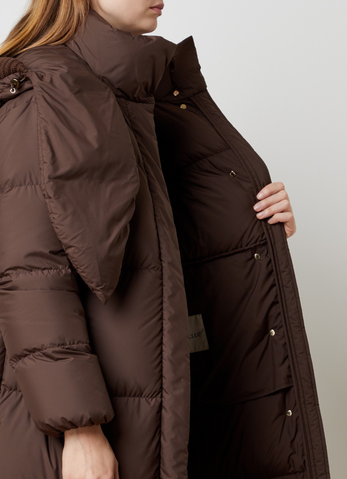 Moncler Gewatteerde jas met steekzakken - detail 5 bruin