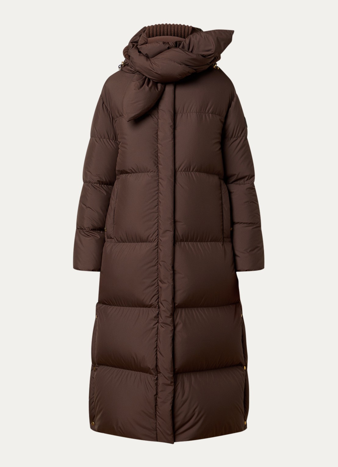 Moncler Gewatteerde jas met steekzakken - voorkant bruin