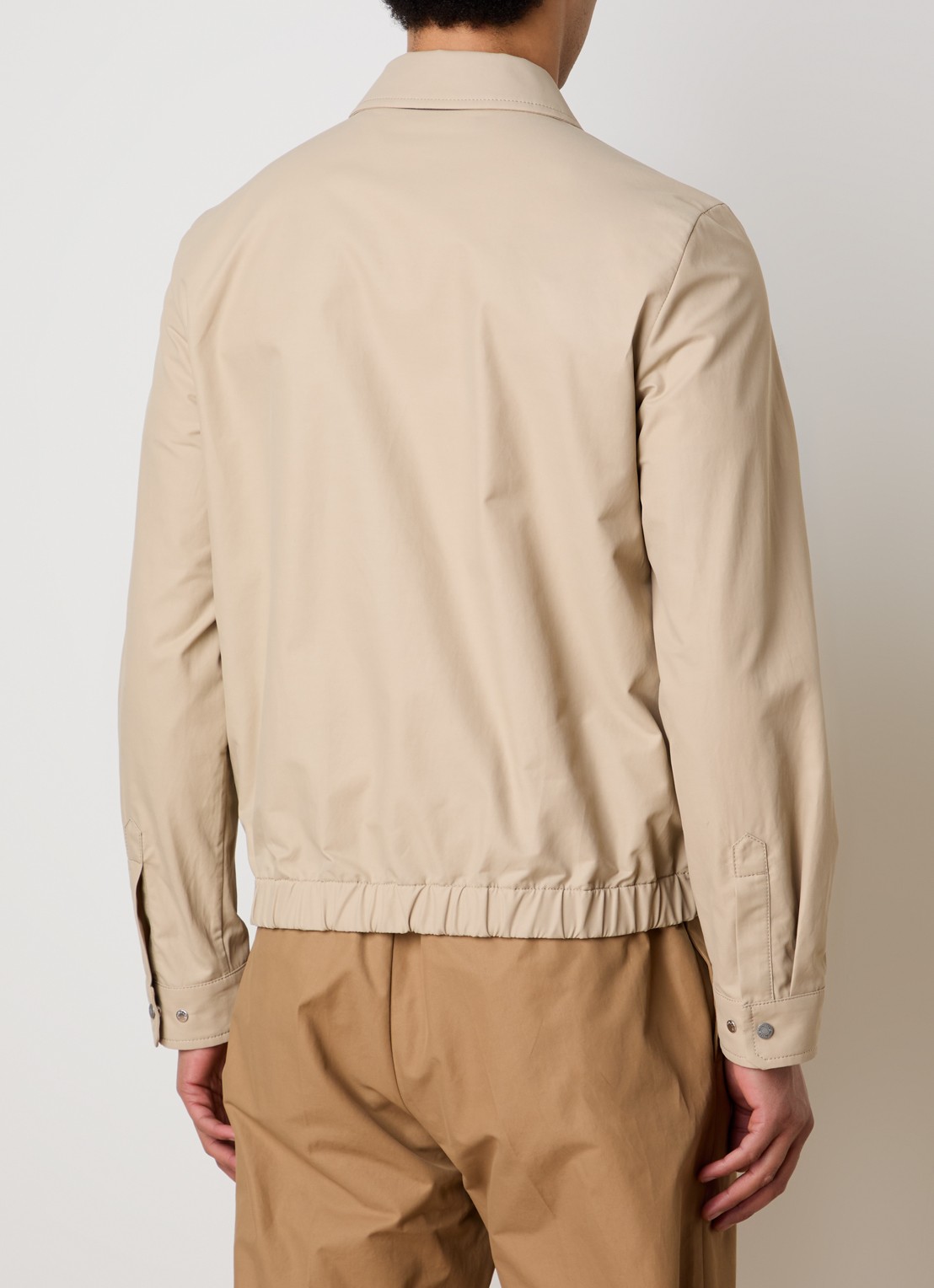 Moncler Gilben jack met ritszakken en logo - achterkant beige