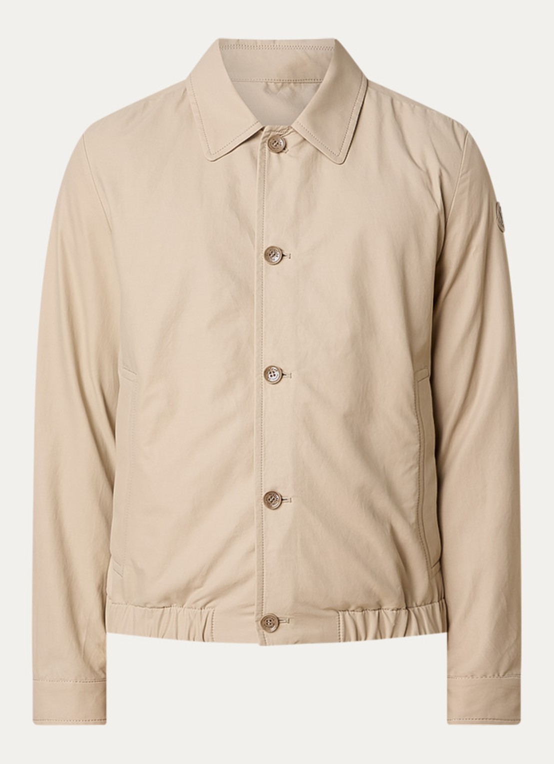 Moncler Gilben jack met ritszakken en logo - voorkant 5 beige