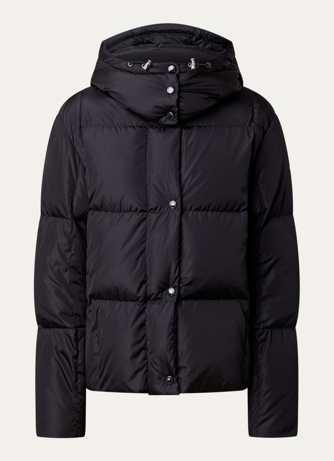 Moncler Giubbotto puffer jack met donsvulling en ritszakken - voorkant zwart