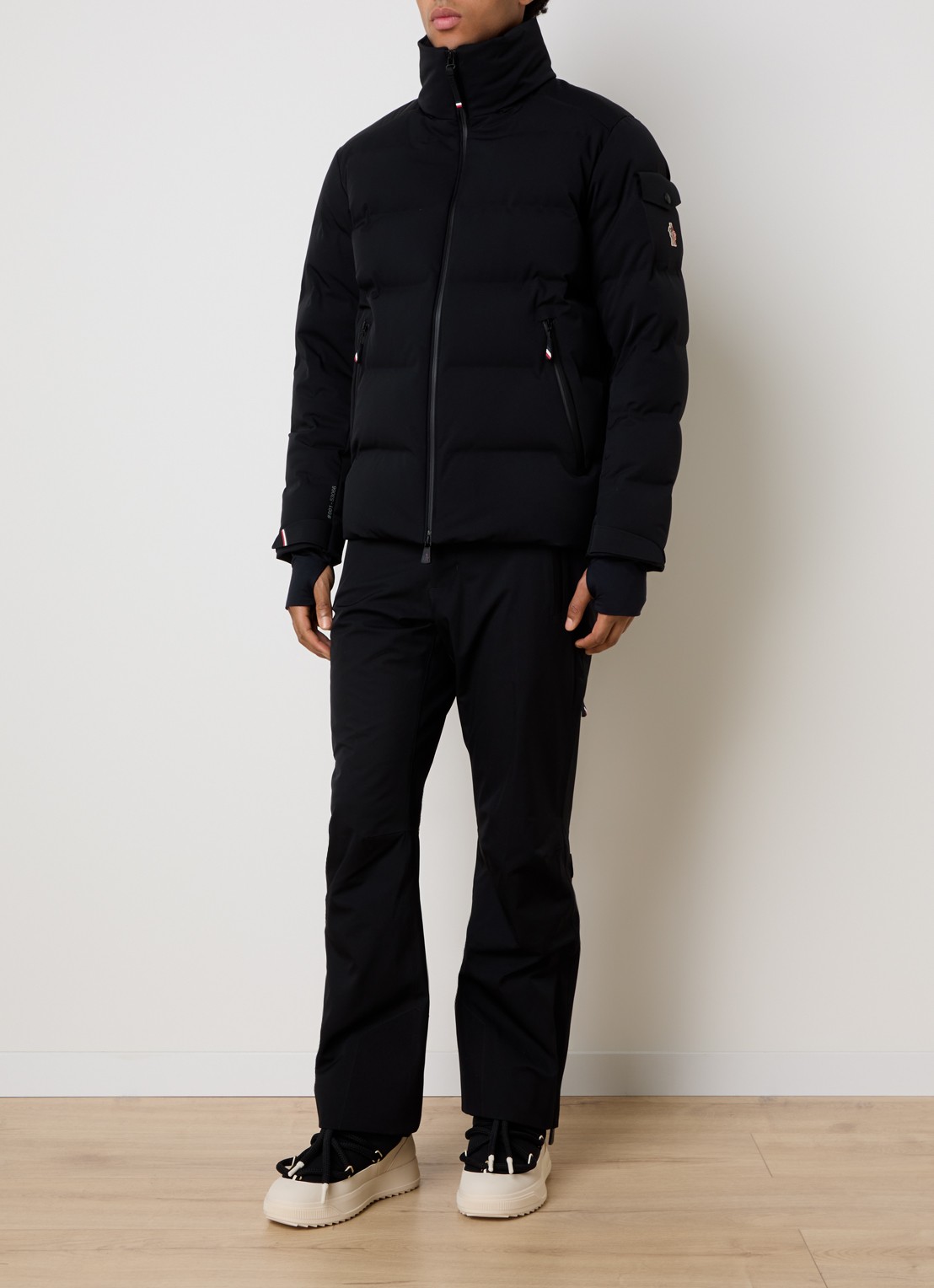 Moncler Giubotto ski-jas met donsvulling en afneembare capuchon - voorkant 6 zwart