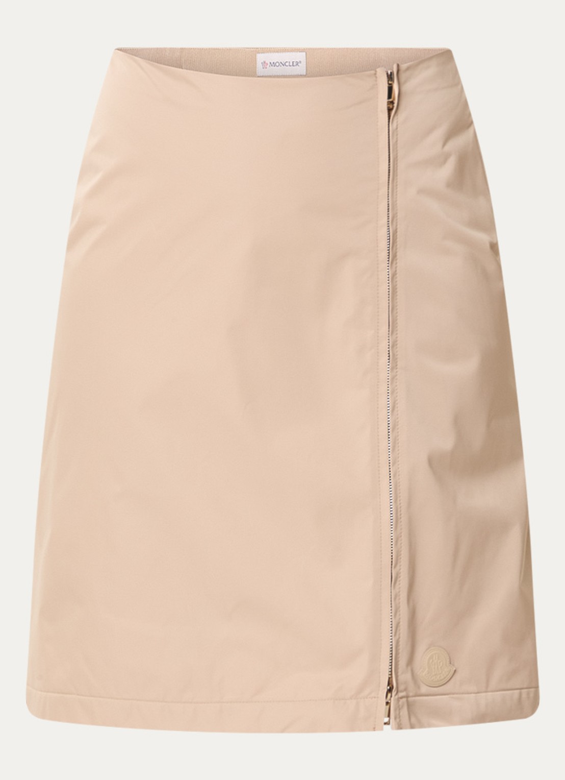 Moncler Gonna mini kokerrok met logo - voorkant 2 beige