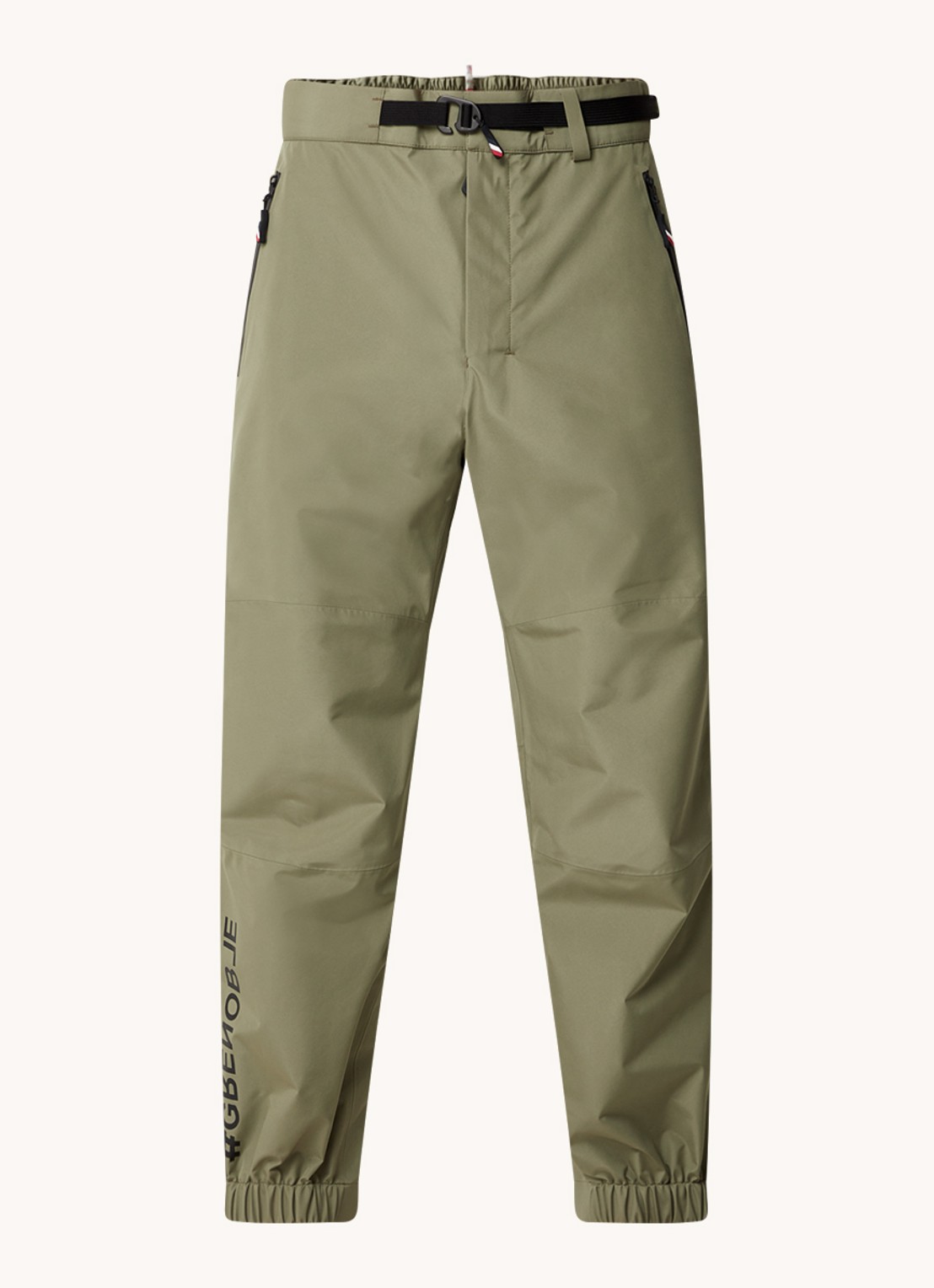 Moncler Gore-Tex tapered fit joggingbroek van softshell met ritszakken - voorkant 5 mosgroen