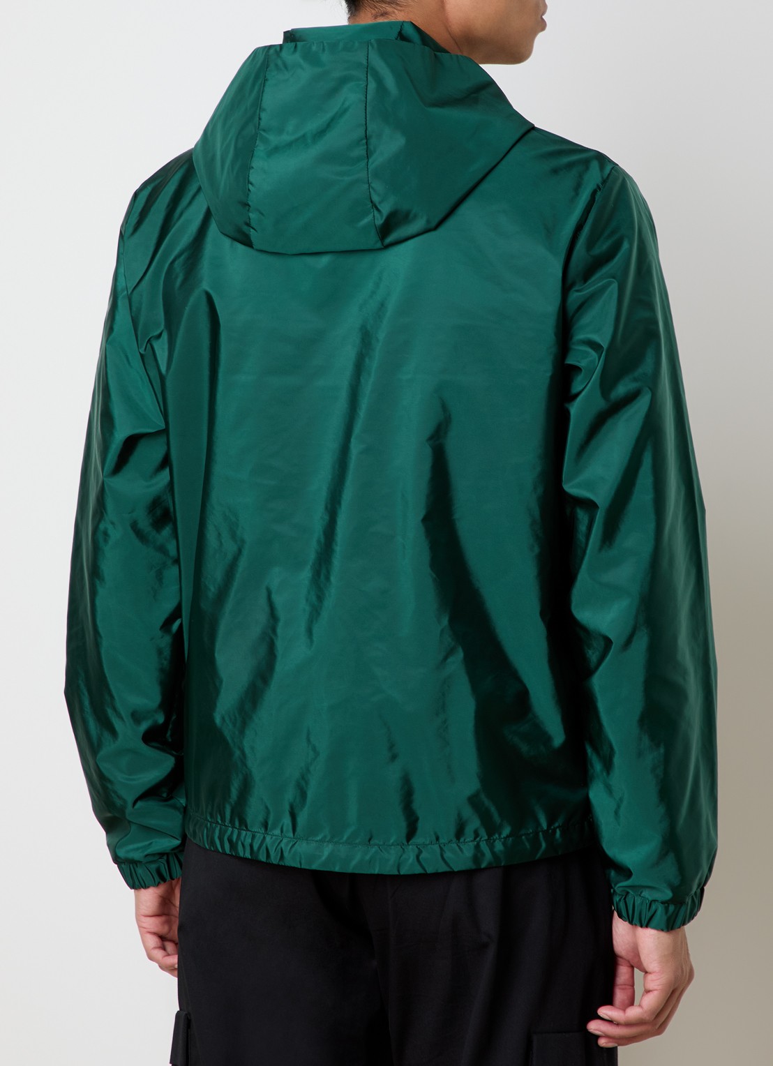 Moncler Grandans windjack met capuchon en steekzakken - achterkant donkergroen