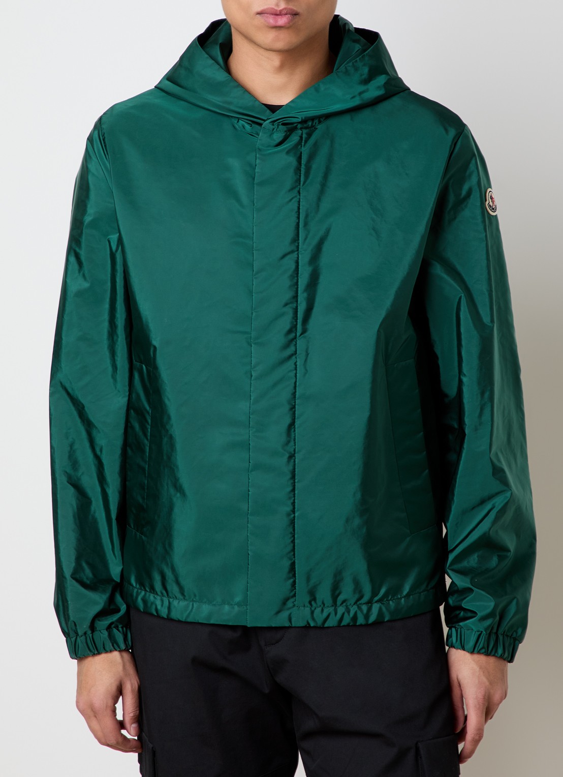 Moncler Grandans windjack met capuchon en steekzakken - detail 2 donkergroen