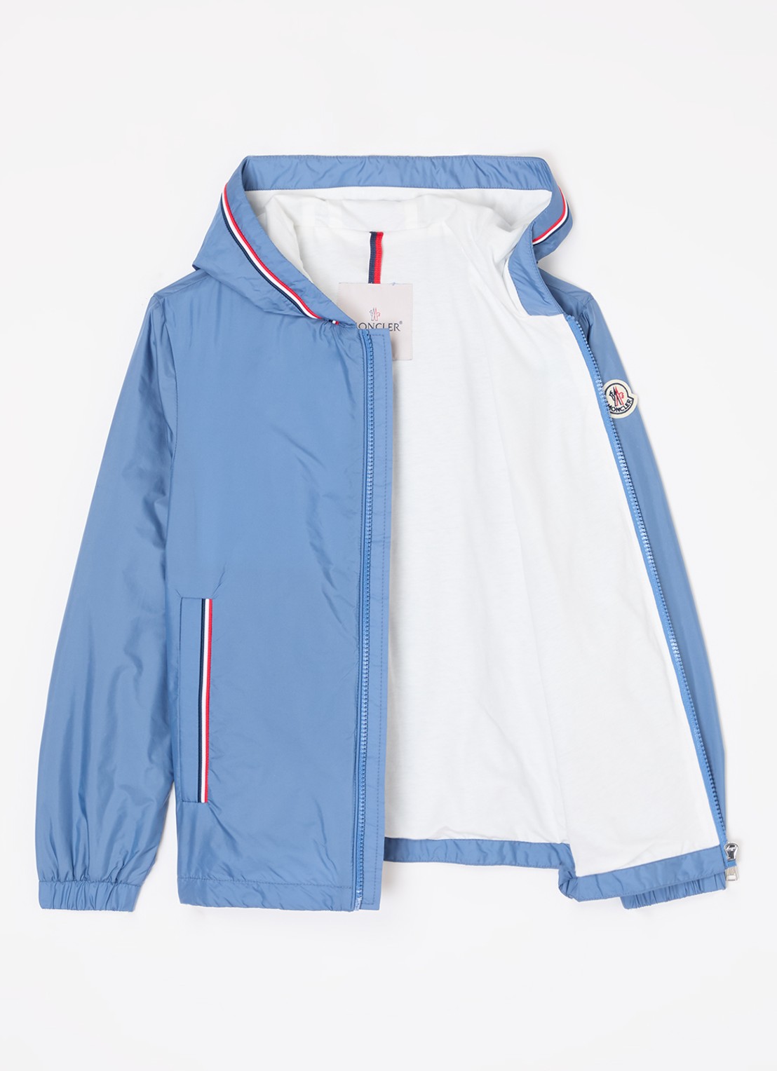 Moncler Granduc jack met capuchon - voorkant 2 lichtblauw