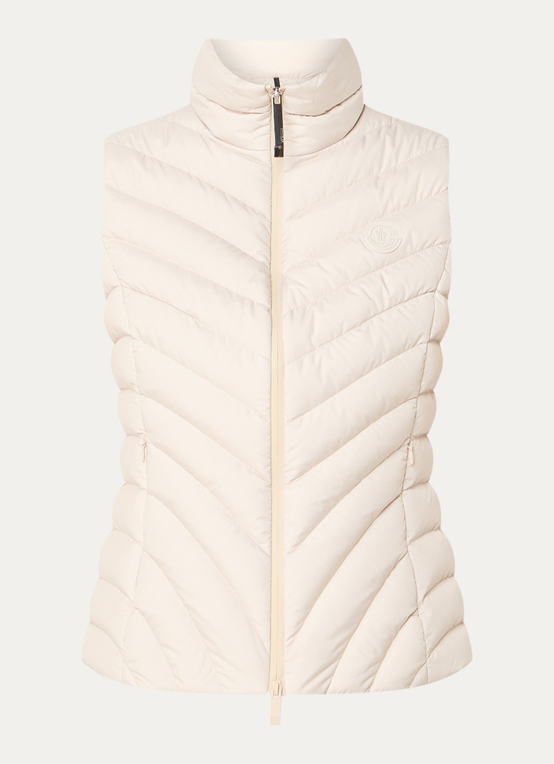 Moncler Granes gewatteerde bodywarmer met donsvulling en ritszakken - voorkant 2 creme